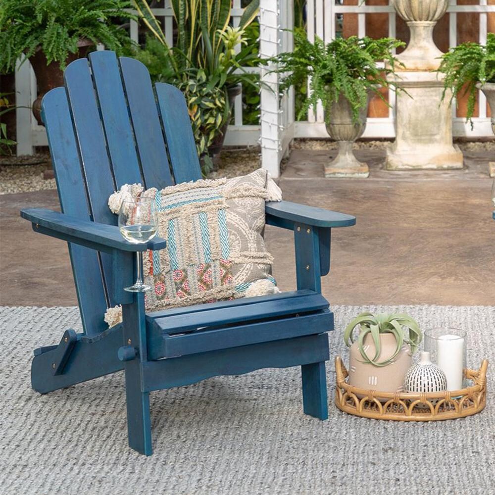 Acacia Folding Adirondack in Navy Blue Wash/ by Ultimate Patio