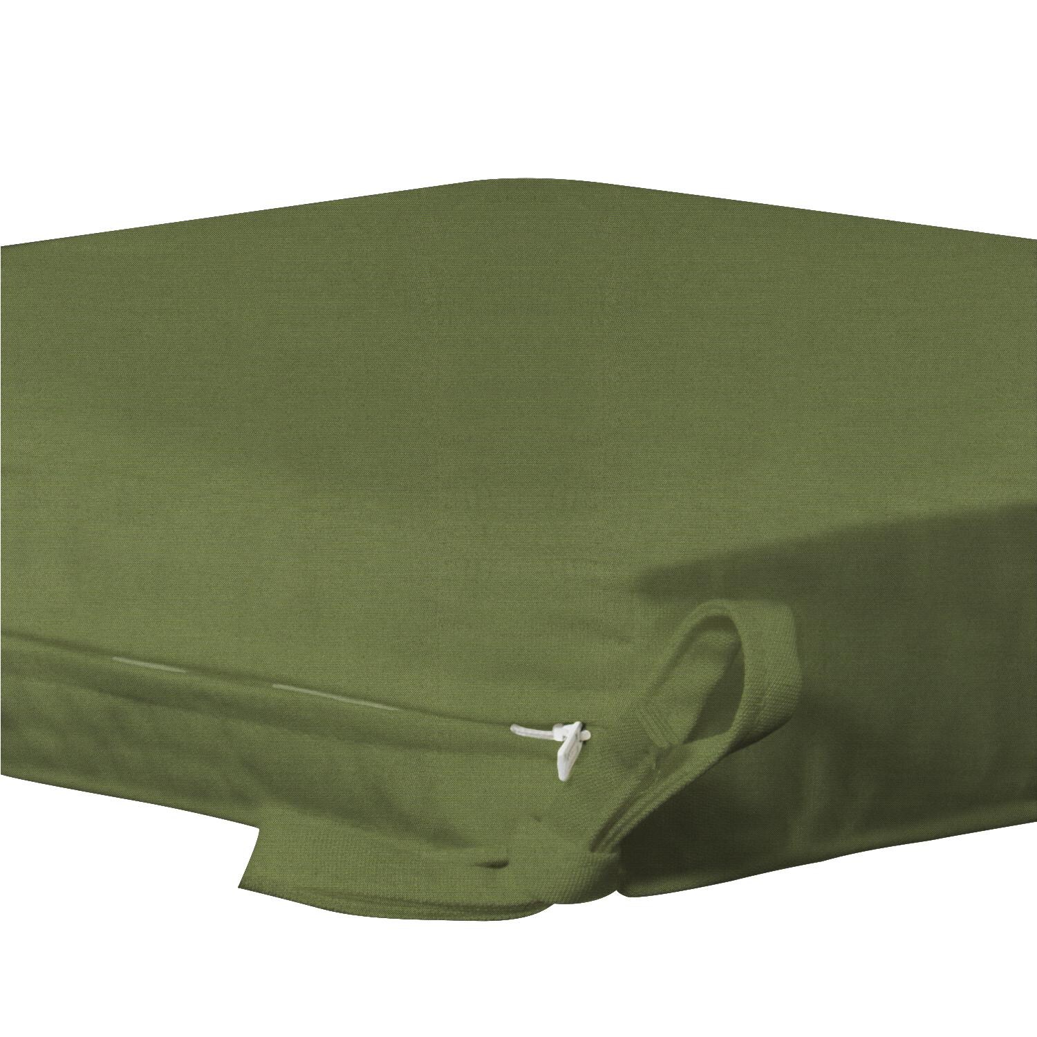 Sunbrella Spectrum Cilantro Large Outdoor Replacement Seat Cushion W/ Knife Edge By UltimatePatio.com - Zipper and Tie Detail thumbnail
