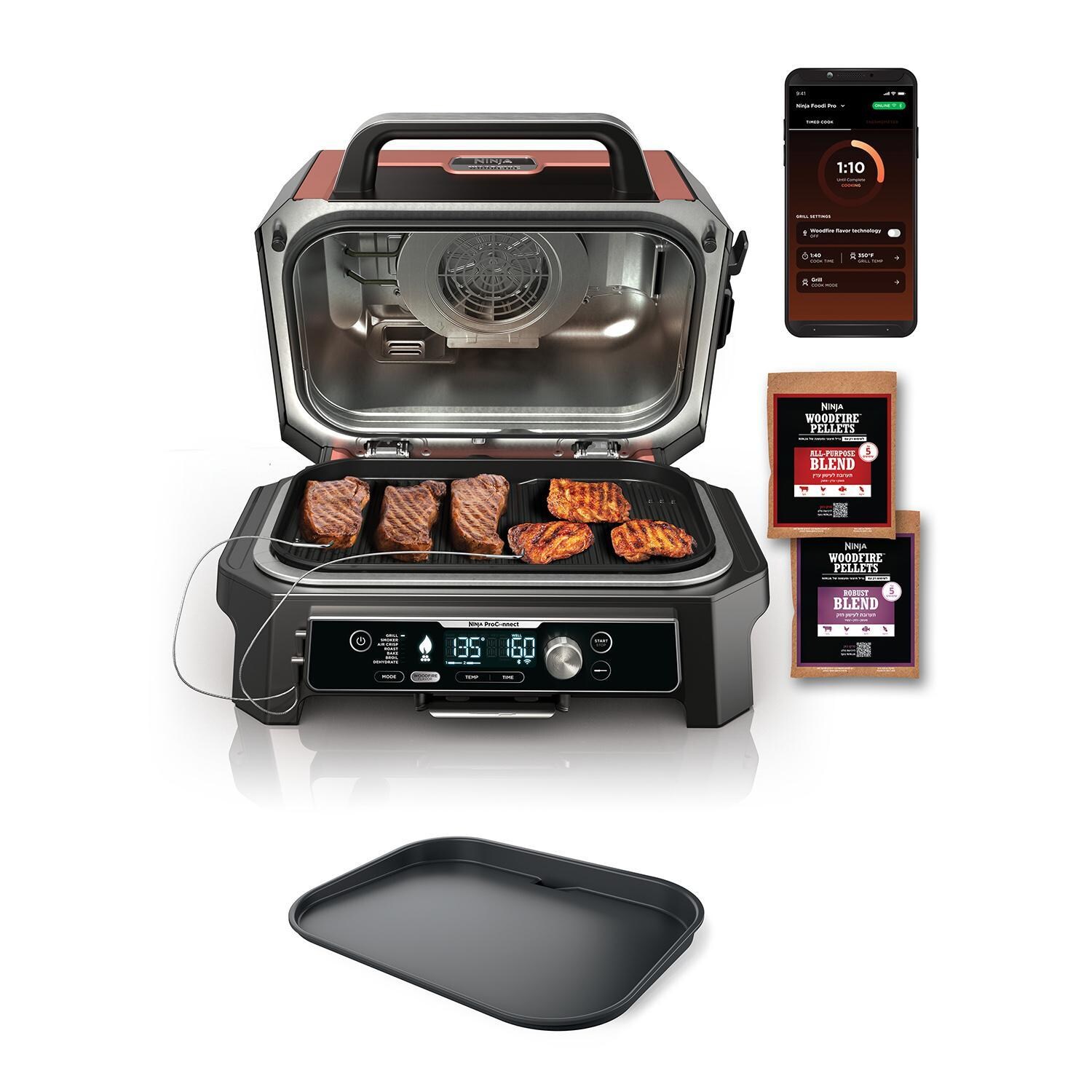 Ninja Woodfire Pro Connect XL Electric Grill & Smoker w/ XL Griddle