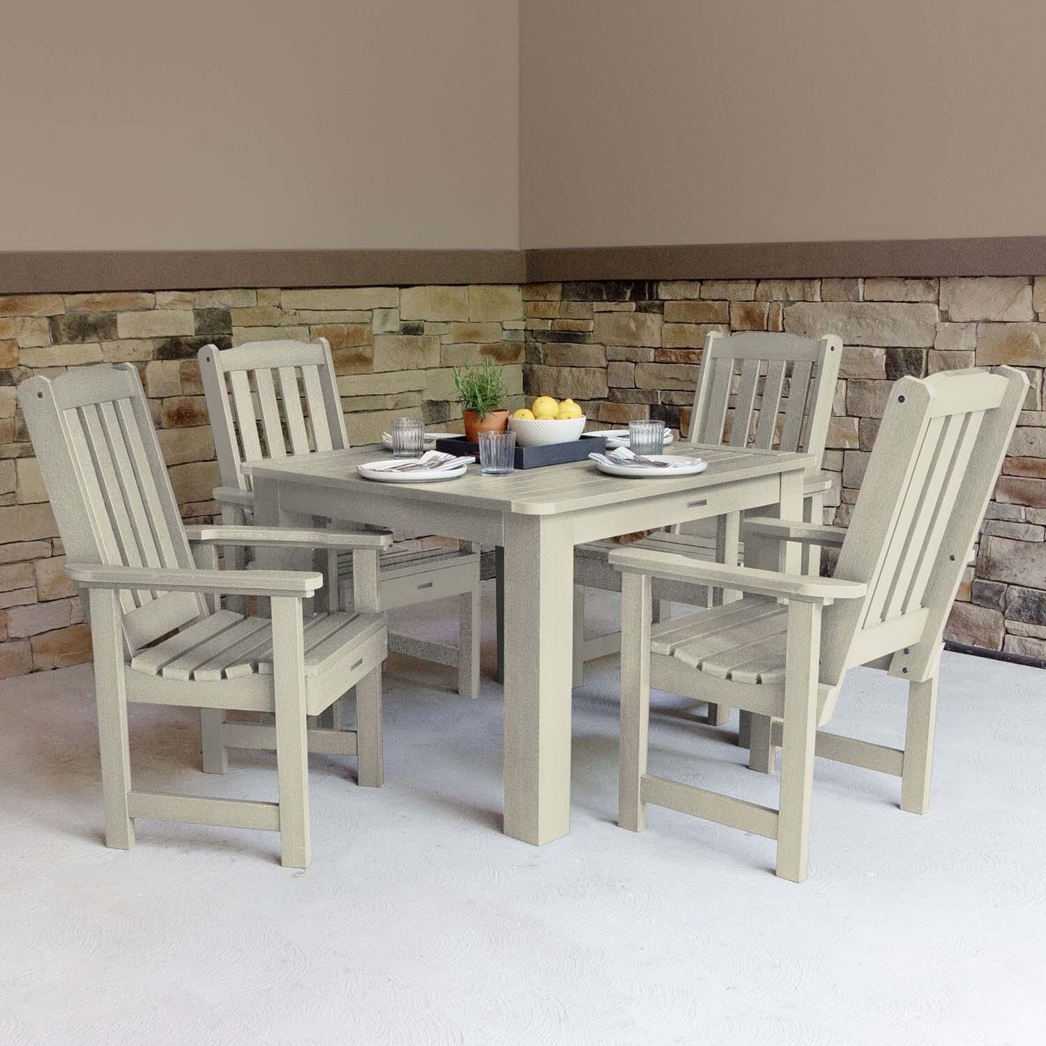 Hart Lane 5 Pc Square Dining Set in Whitewash By Lakeview Outdoor Designs - Lifestyle thumbnail