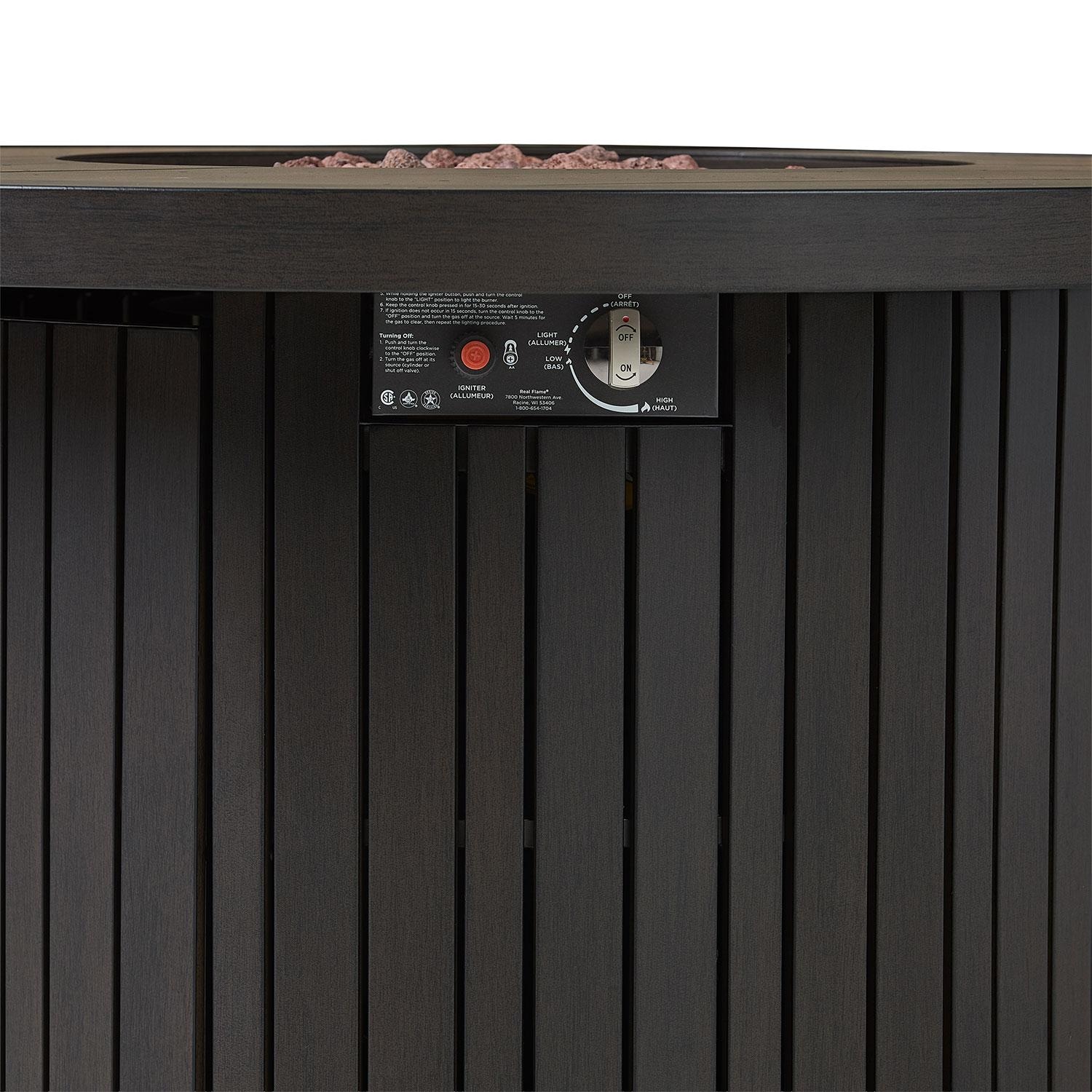Westlook 40-in Round Metal Propane Fire Table in Bronze Coral by Lakeview Outdoor Designs - Control System - Detail thumbnail