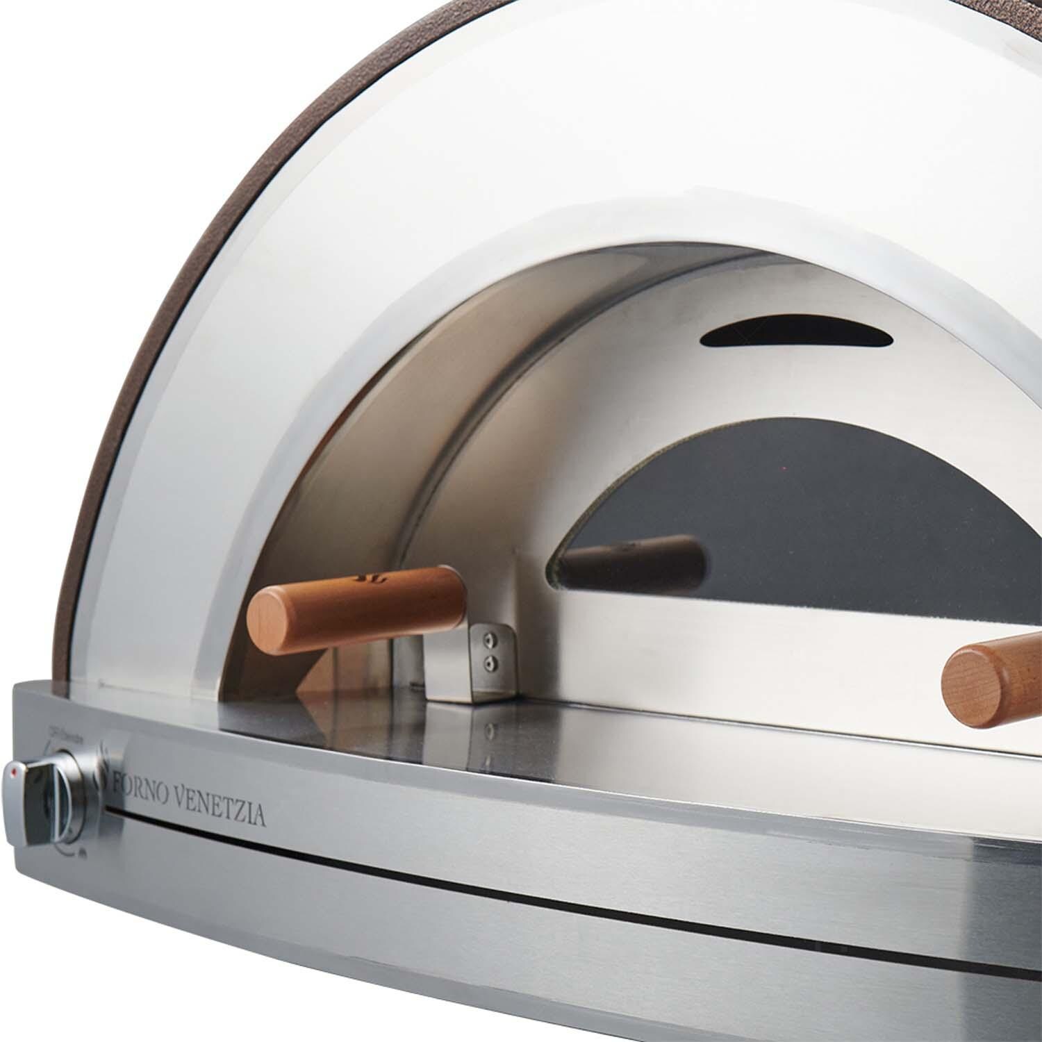 Forno Venetzia FVTOR225-G-NG-C Torino 225 Hybrid Natural Gas Pizza Oven - Copper - Door - Detail thumbnail