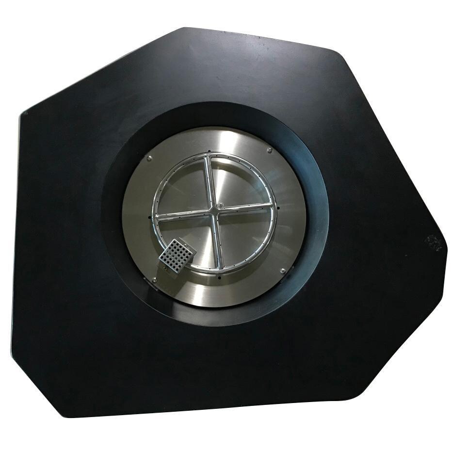 Columbia OFG105-NG 42-Inch Hexagon Natural Gas Fire Pit Table by Elementi - Controls & Hose - White Background thumbnail