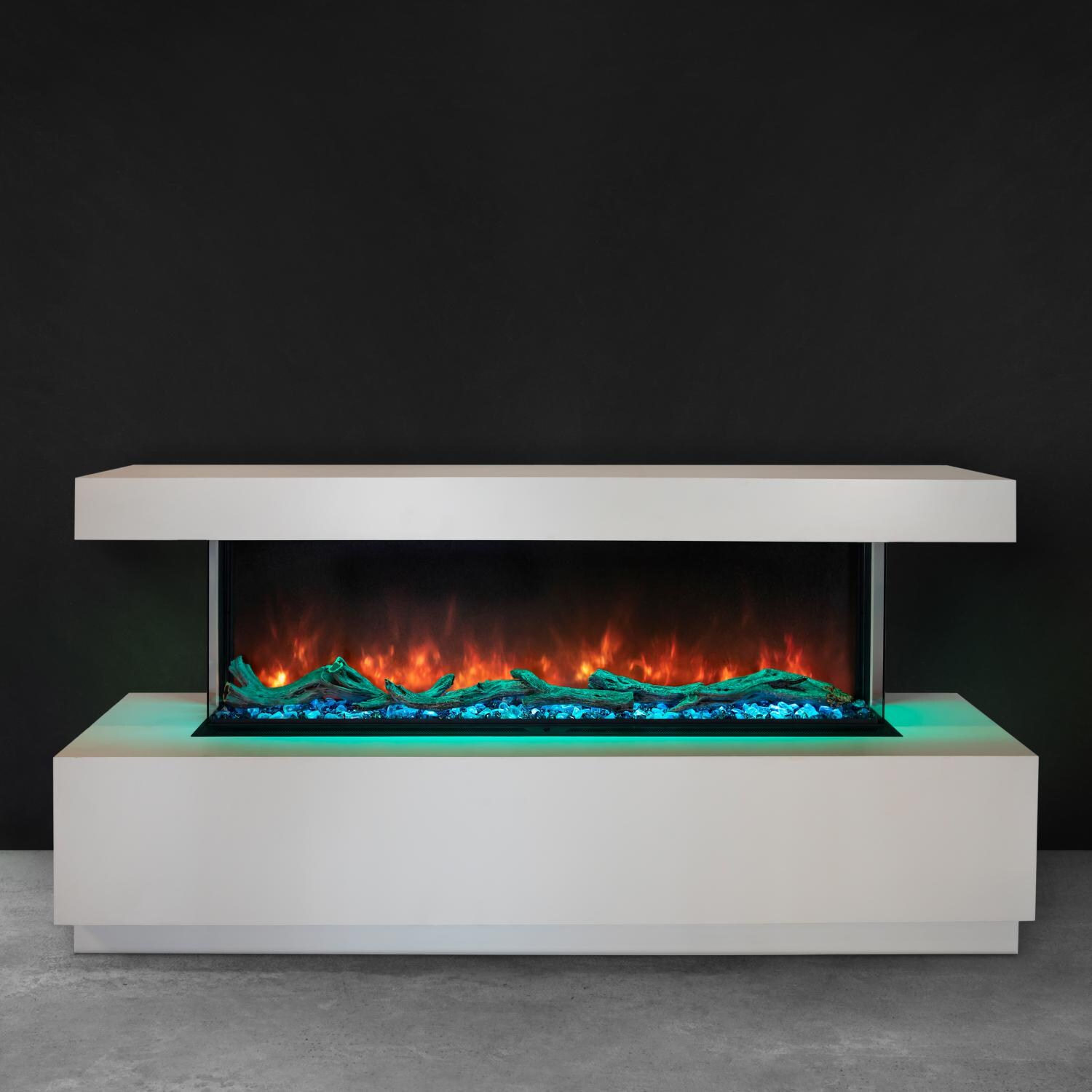 Modern Flames LPM-5616 56-Inch Landscape Pro Multi Built-In/ Wall Mount Electric Fireplace - Orange Flames with Blue Ember Bed thumbnail