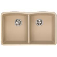 Blanco Diamond 32 X 19 Equal Double Bowl Silgranit II Undermount Sink - Biscotti - 441223 image