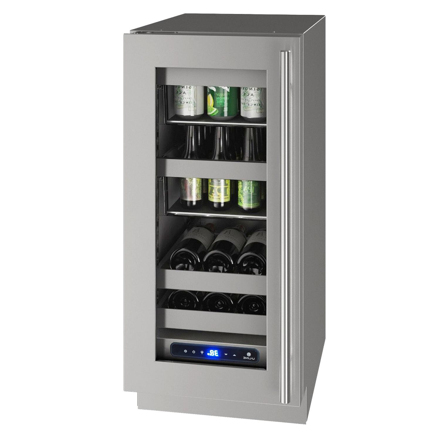 U-Line UHBV515-SG51A 5 Class 15-Inch 2.9 Cu. Ft. Left Hinge Beverage Center With Lock - Stainless Steel
