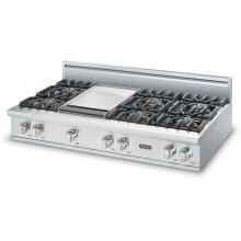 Viking Professional 5 Series 48-Inch 6-Burner Propane Gas Rangetop With Griddle - Stainless Steel - VRT5486GSSLP image