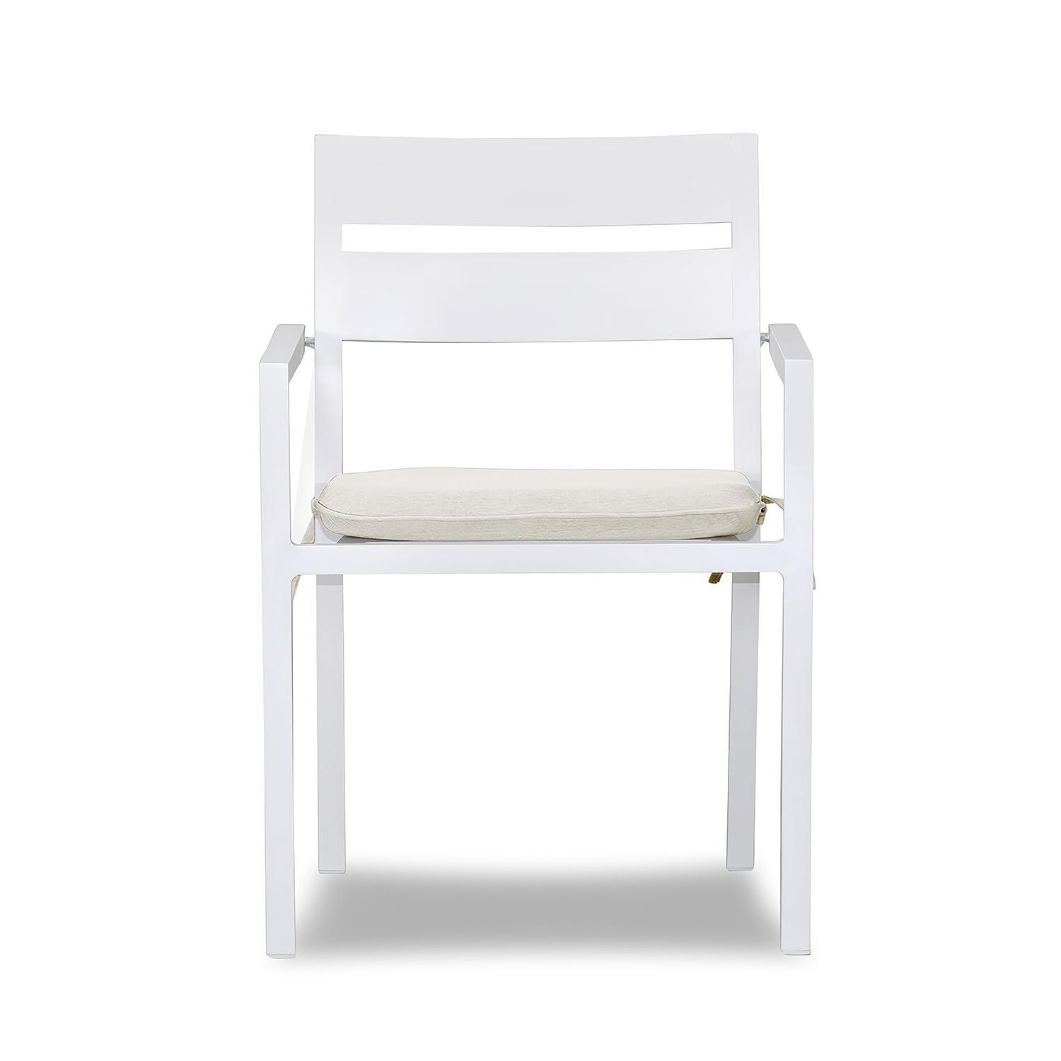 Calm Bay 9 Pc Square Dining Set in White/Canvas Natural by Lakeview - Chair - White Background thumbnail