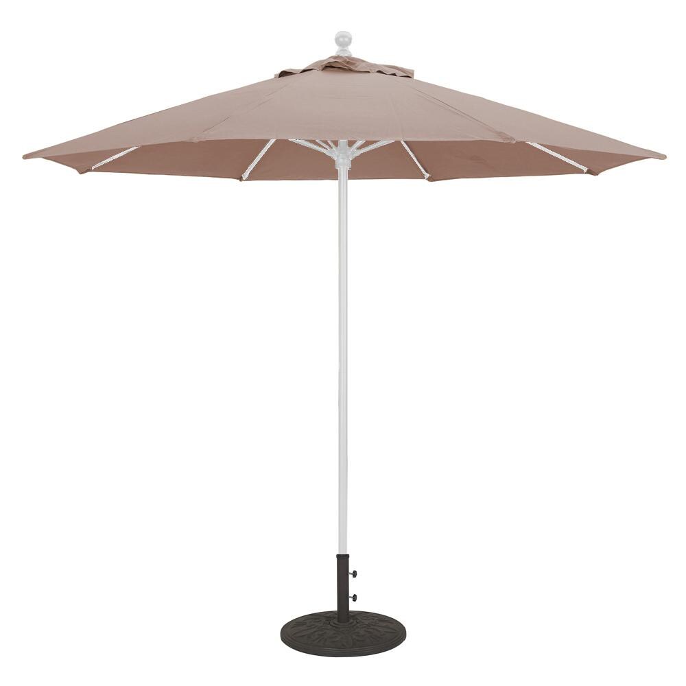 Galtech 9 Ft. Octagonal Aluminum Patio Umbrella W/ Manual Lift - White Frame W/ Camel Sunbrella Fabric (Umbrella Base Not Included) thumbnail