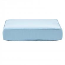 Sunbrella Canvas Mineral Blue Medium Outdoor Replacement Ottoman Cushion W/ Piping By BBQGuys