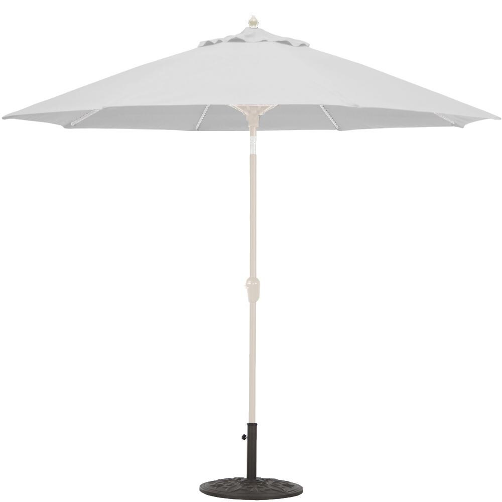 Galtech 9 Ft. Octagonal Bar Height Aluminum Patio Umbrella W/ Crank Lift & Auto Tilt - White Frame W/ Canvas Sunbrella Fabric (Umbrella Base Not Included) thumbnail