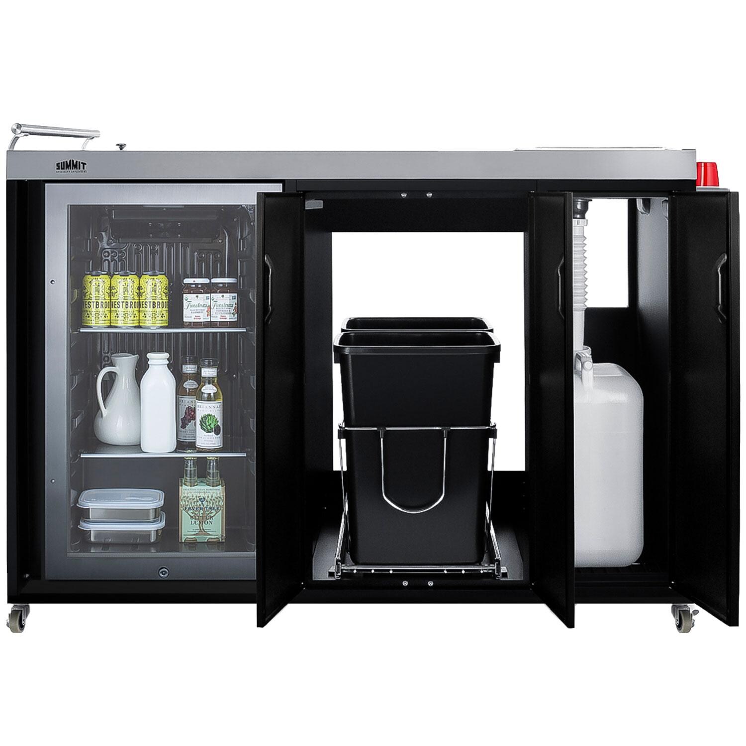 Summit CK54OSRG Portable Outdoor Glass Door Beverage Kitchenette Cooler - Opened View thumbnail