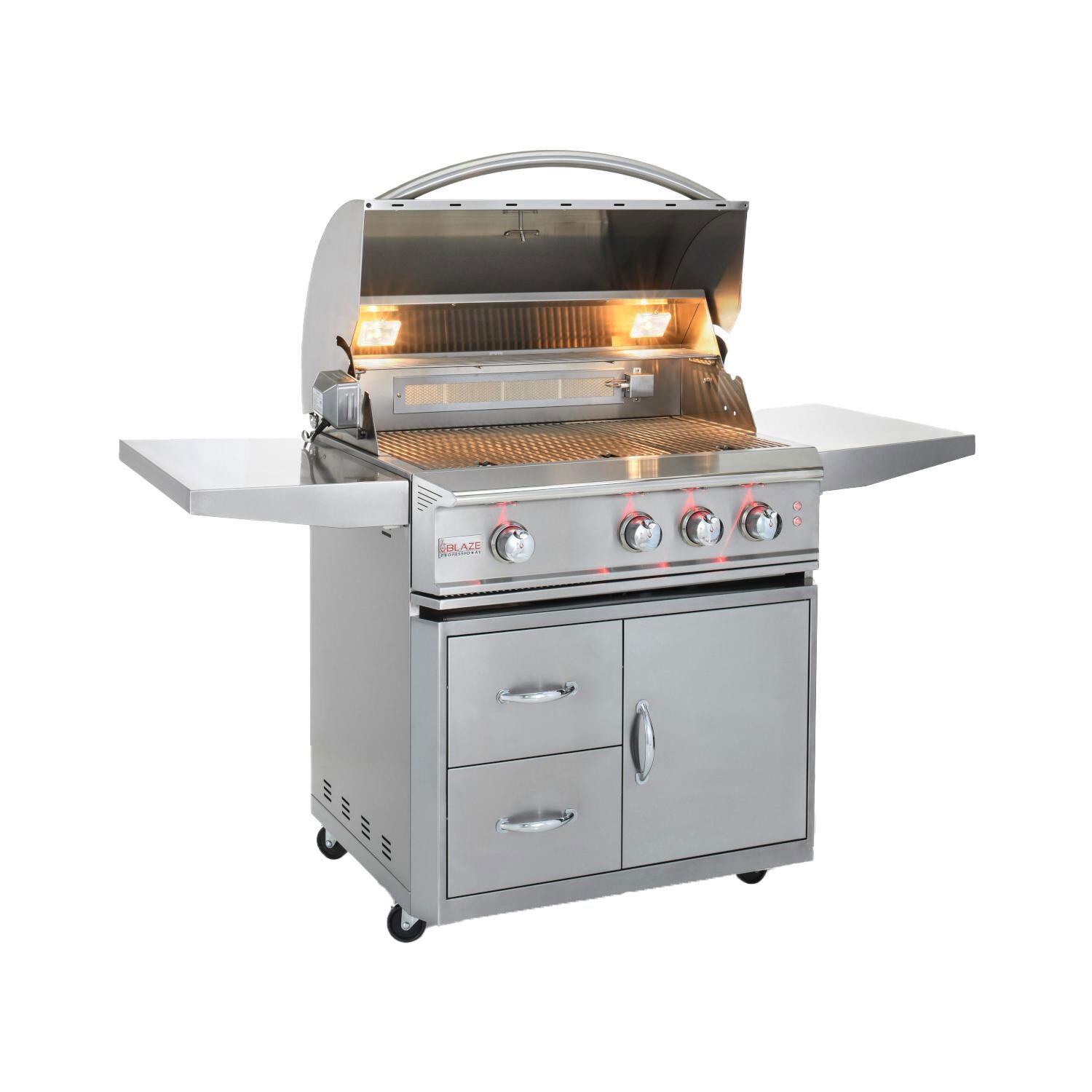 Blaze Professional LUX 34-Inch 3-Burner Natural Gas Grill With Rear Infrared Burner - BLZ-3PRO-NG