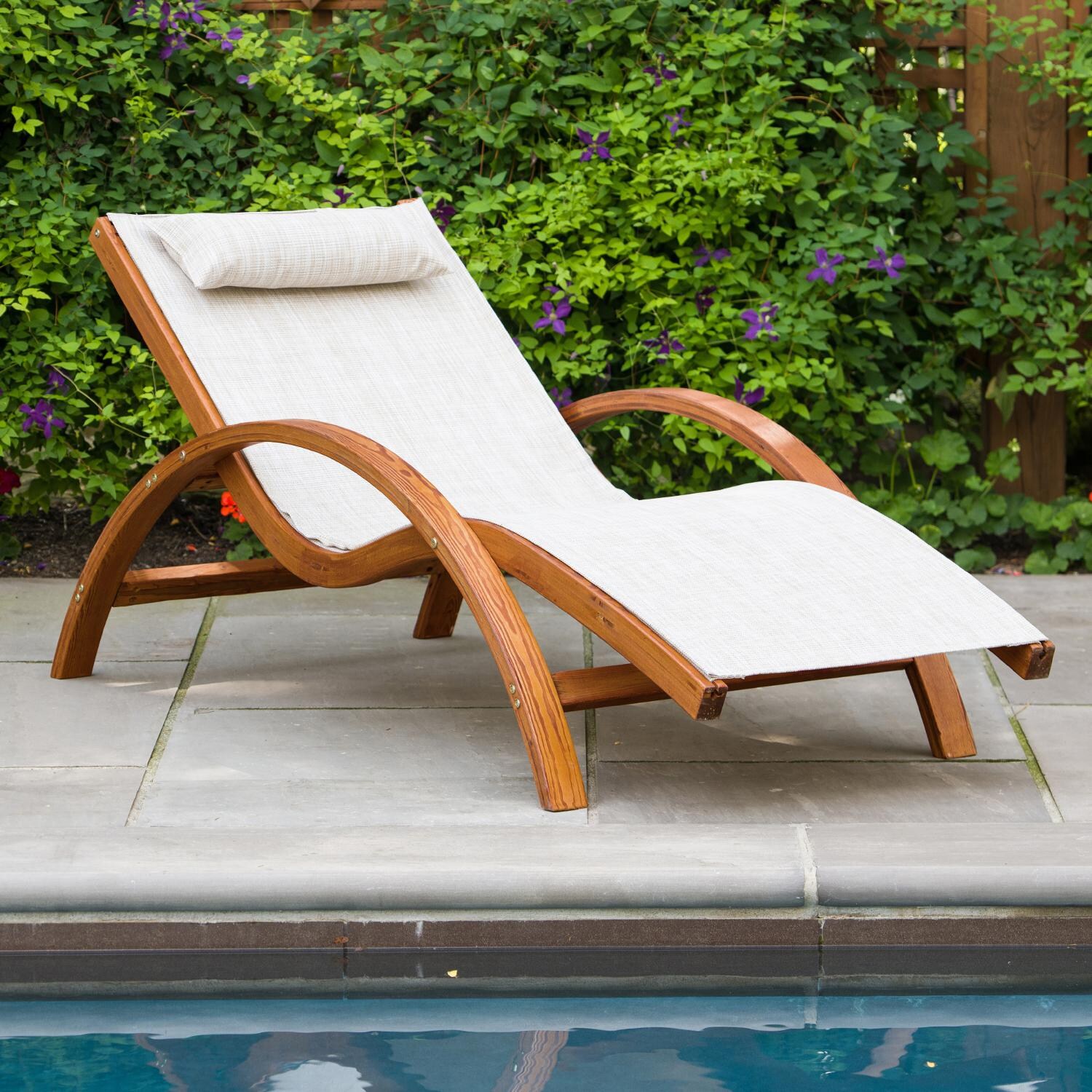 Leisure Season Sling Patio Chaise Lounge - By the Pool thumbnail