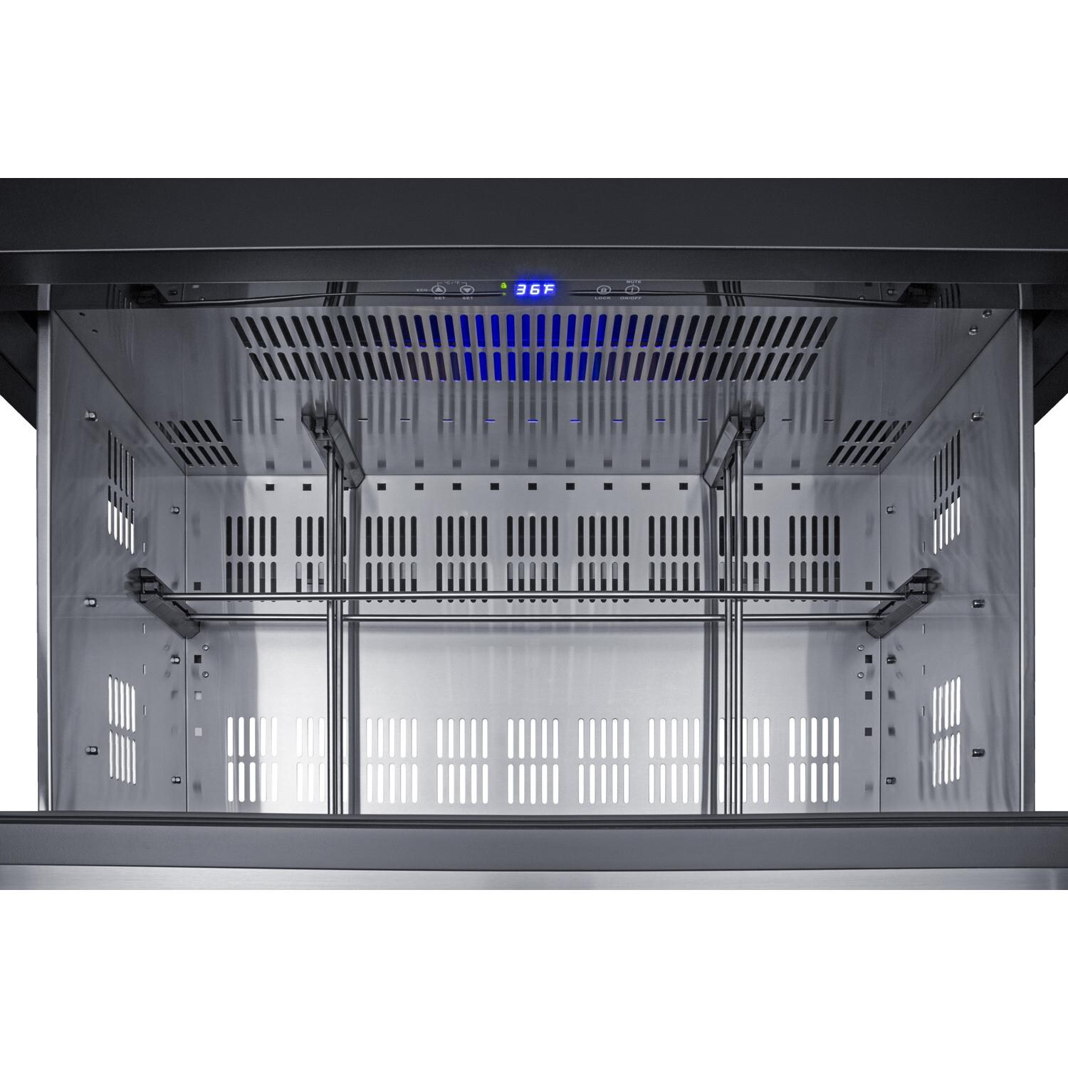 Summit SPR36DROS 36 Inch 7.15 Cu. Ft. Outdoor 2-Drawer All-Refrigerator - Bottom Drawers - White Background thumbnail