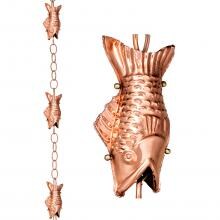 Fish 8 1/2 Ft Rain Chain By Good Directions - Pure Copper image
