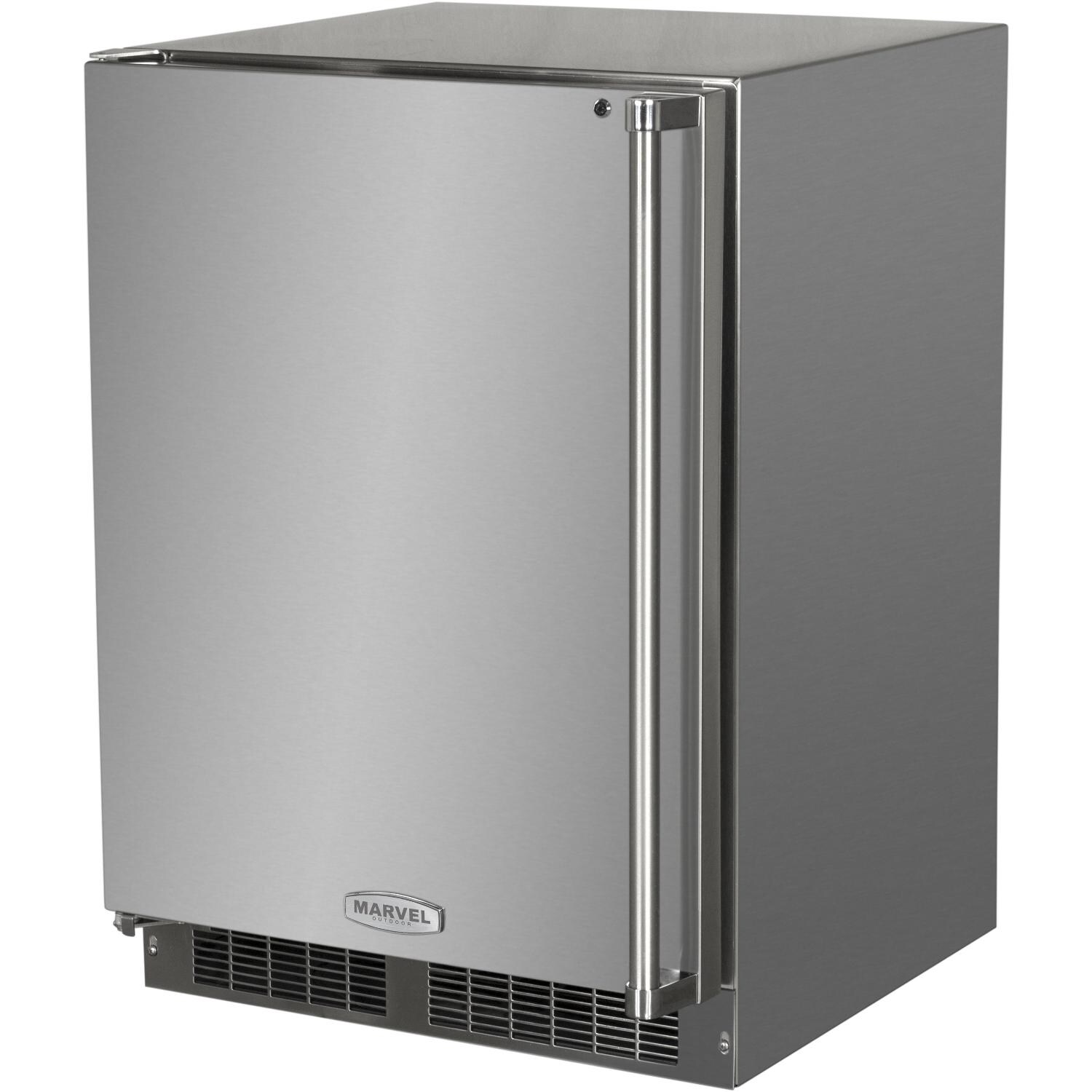Marvel 24-Inch 4.9 Cu. Ft. Left Hinge Outdoor Rated Compact Refrigerator Freezer With Ice Maker - MO24RFS2LS