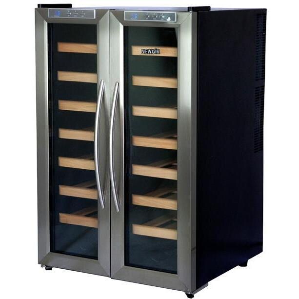 NewAir 32 Bottle Freestanding Dual Zone Thermoelectric Wine Cooler AW321ED BBQGuys
