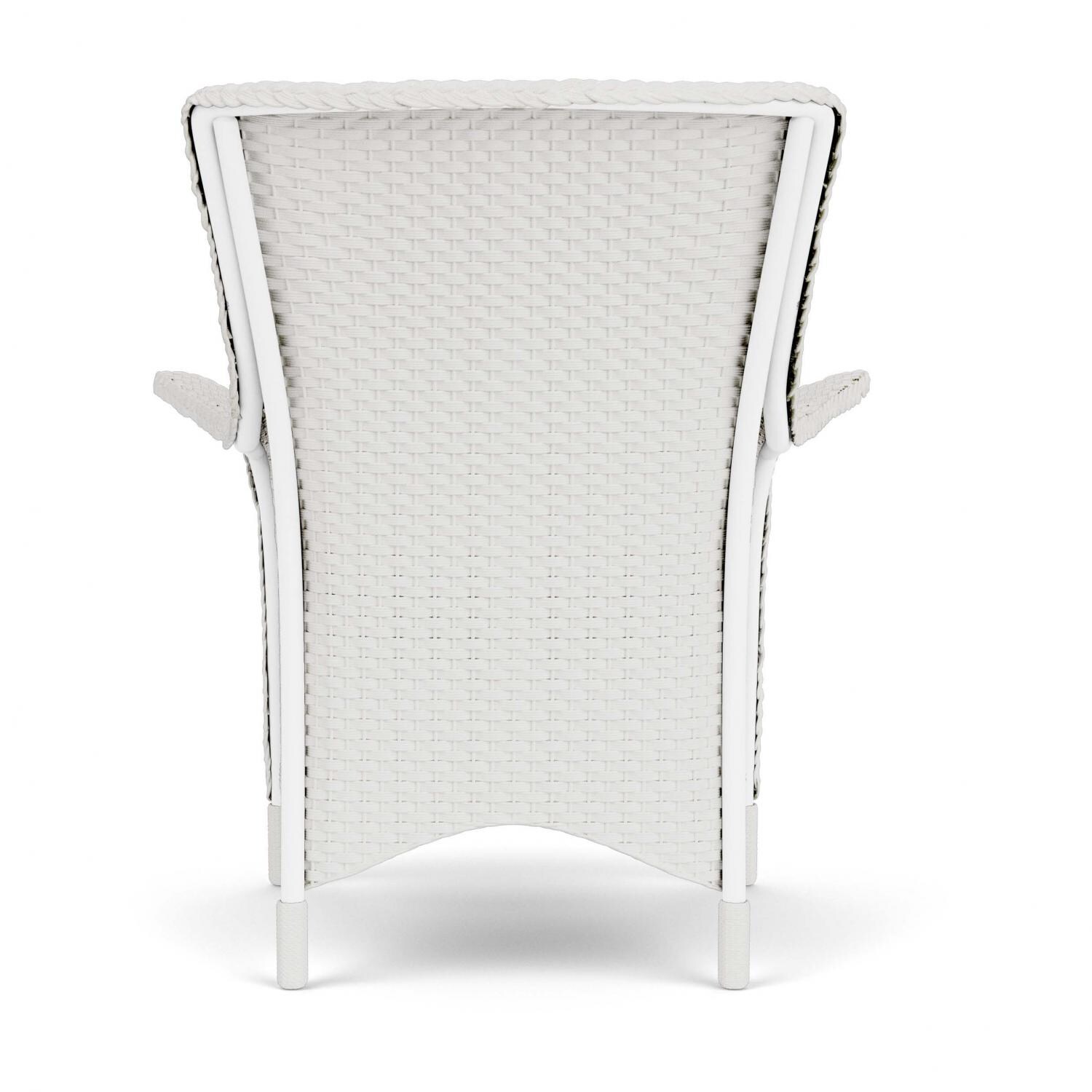 Lloyd Flanders Mandalay Dining Armchair in Matte White Finish with Remy Cloud fabric - Back thumbnail