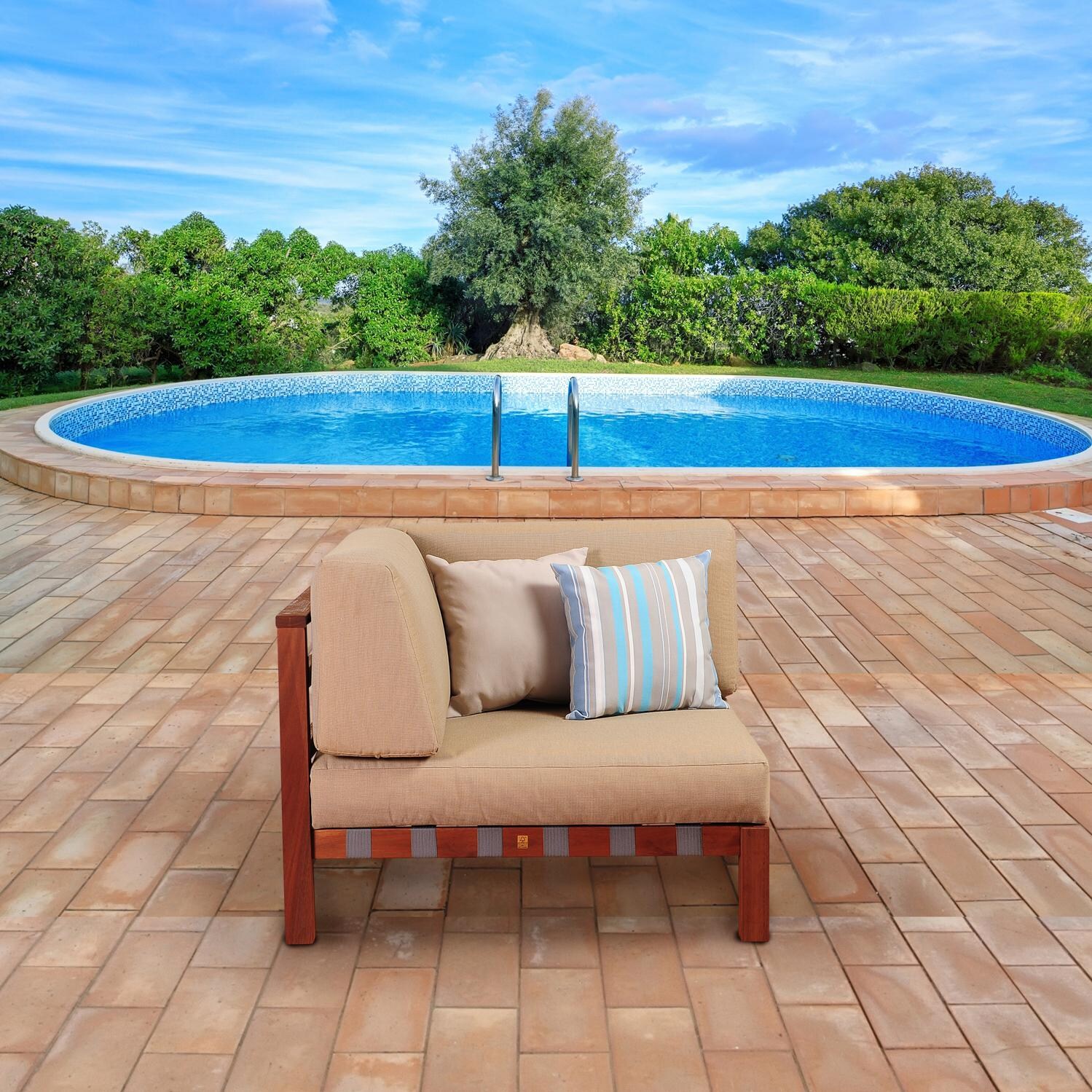 Amazonia SC DERB6 Eucalyptus Corner Sectional Chair thumbnail