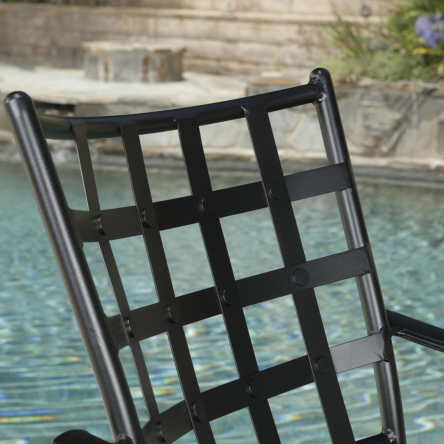 Lakeview Outdoor Designs Tensas 7 Piece Aluminum Patio Dining Set - Patio Dining Chair Backrest Detail thumbnail