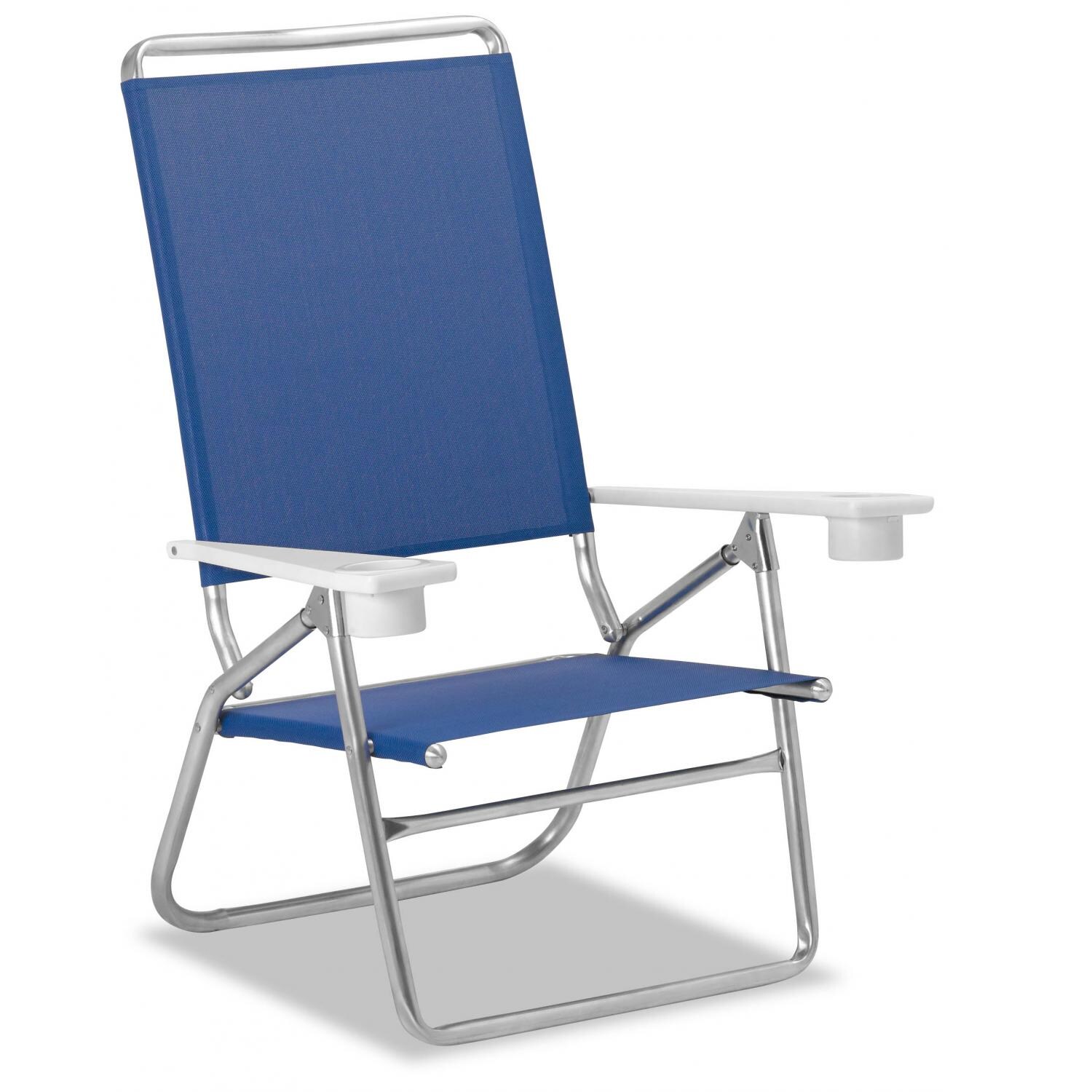Light N Easy High Boy Folding Aluminum Beach Chair With Cupholders By Telescope Casual - Cobalt thumbnail