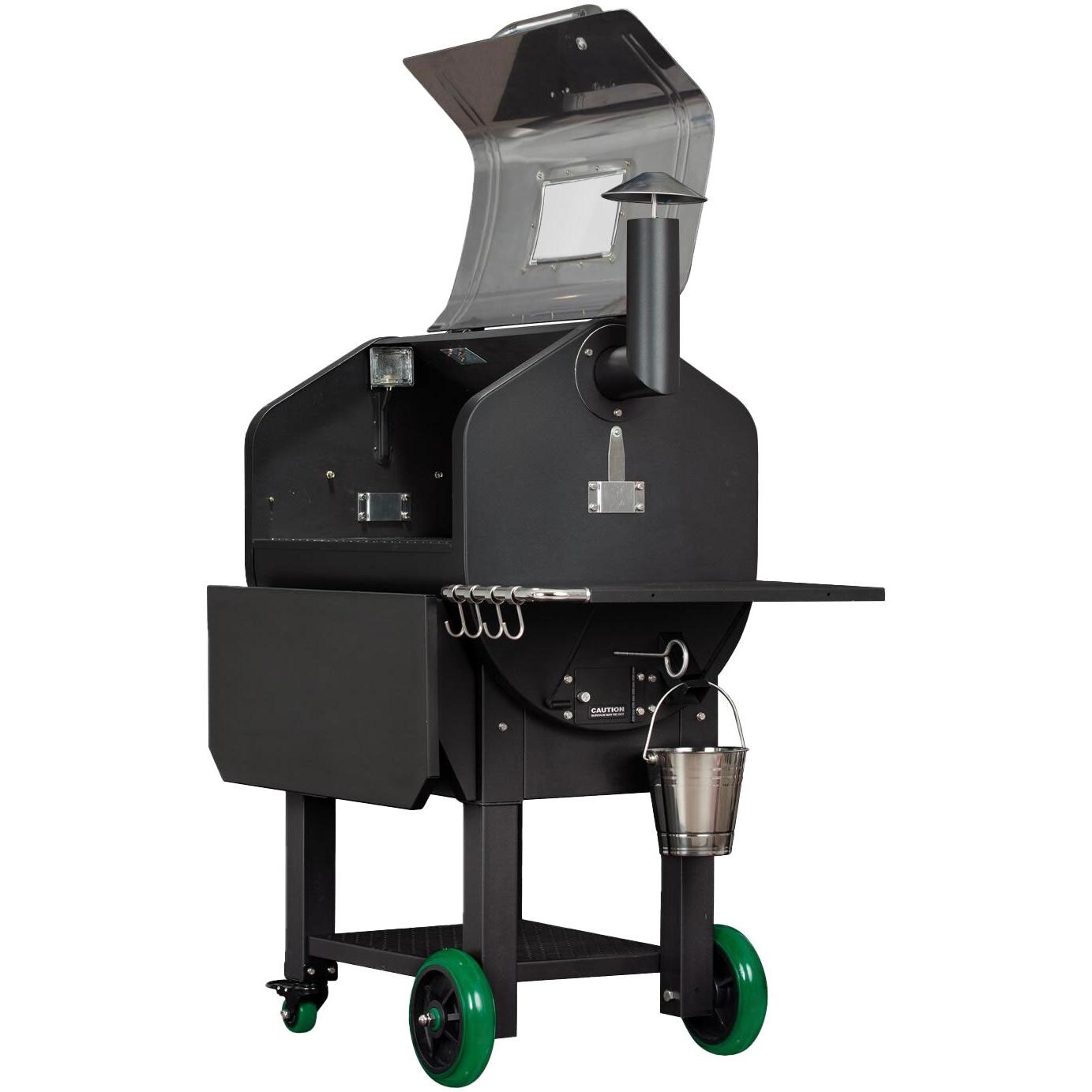 Green Mountain Grills Ledge SS Wi-Fi Controlled Wood Pellet Grill - Angled Left - White Background