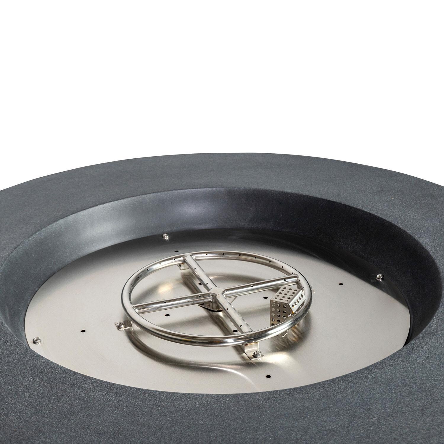 Glenwood 42-in Round Concrete Propane Fire Pit w/ Push Button Ignition in Graphite by Lakeview Outdoor Designs - Burner - Detail thumbnail