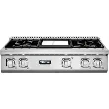 Viking Professional 7 Series 36-Inch 4-Burner Propane Gas Rangetop With Griddle - Stainless Steel - VGRT7364GSSLP image