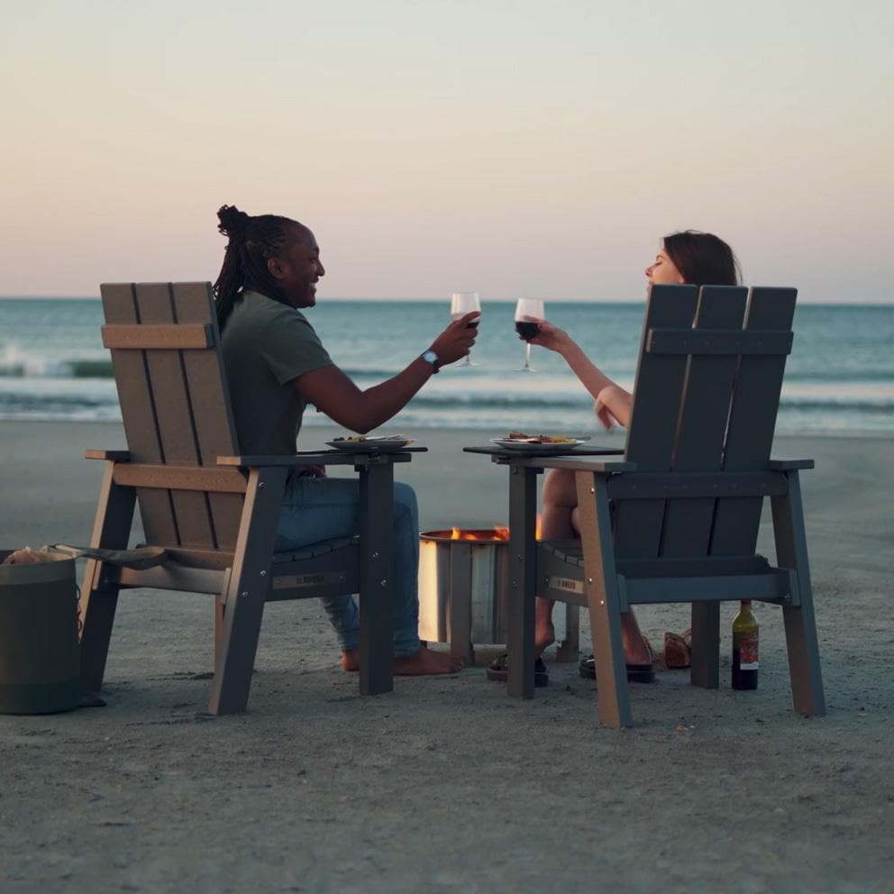 X Series Recycled Plastic Club Chair in Black by Breeo : BBQGuys