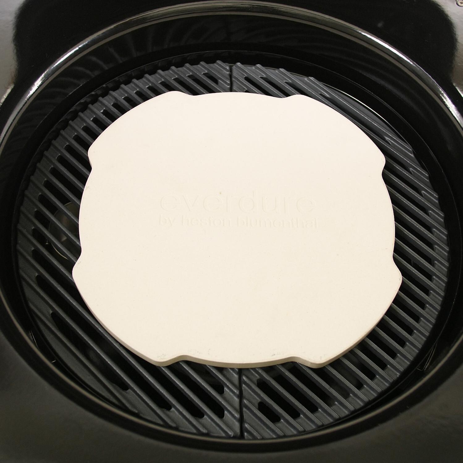Everdure HBCE4KGUS 4K 21-Inch Charcoal Grill & Smoker - 13-Inch Cordierite Pizza Stone On Grill thumbnail
