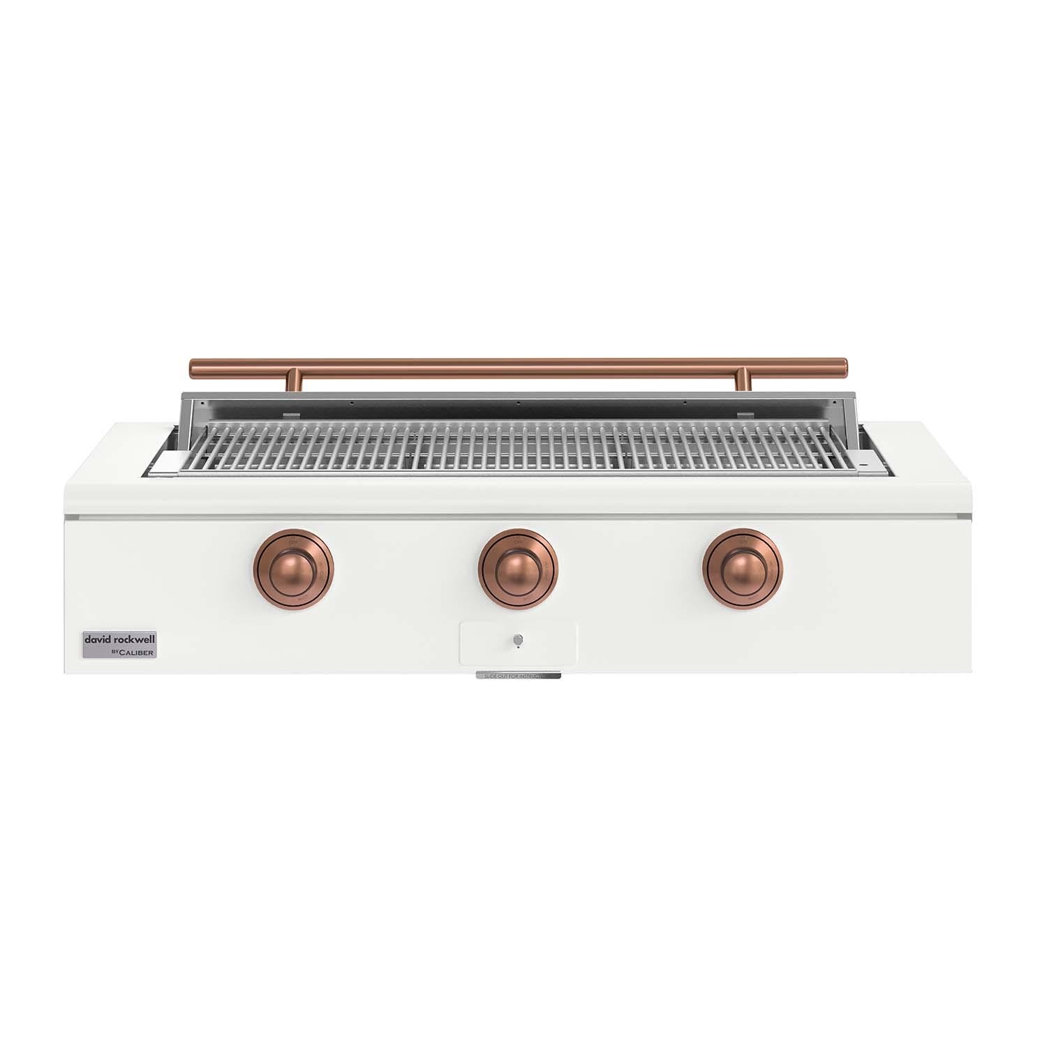 Caliber 48-in Natural Gas Built-In Rockwell Grill - Matte White w/ Copper Hardware - CRG-48BN00-A-030-H03