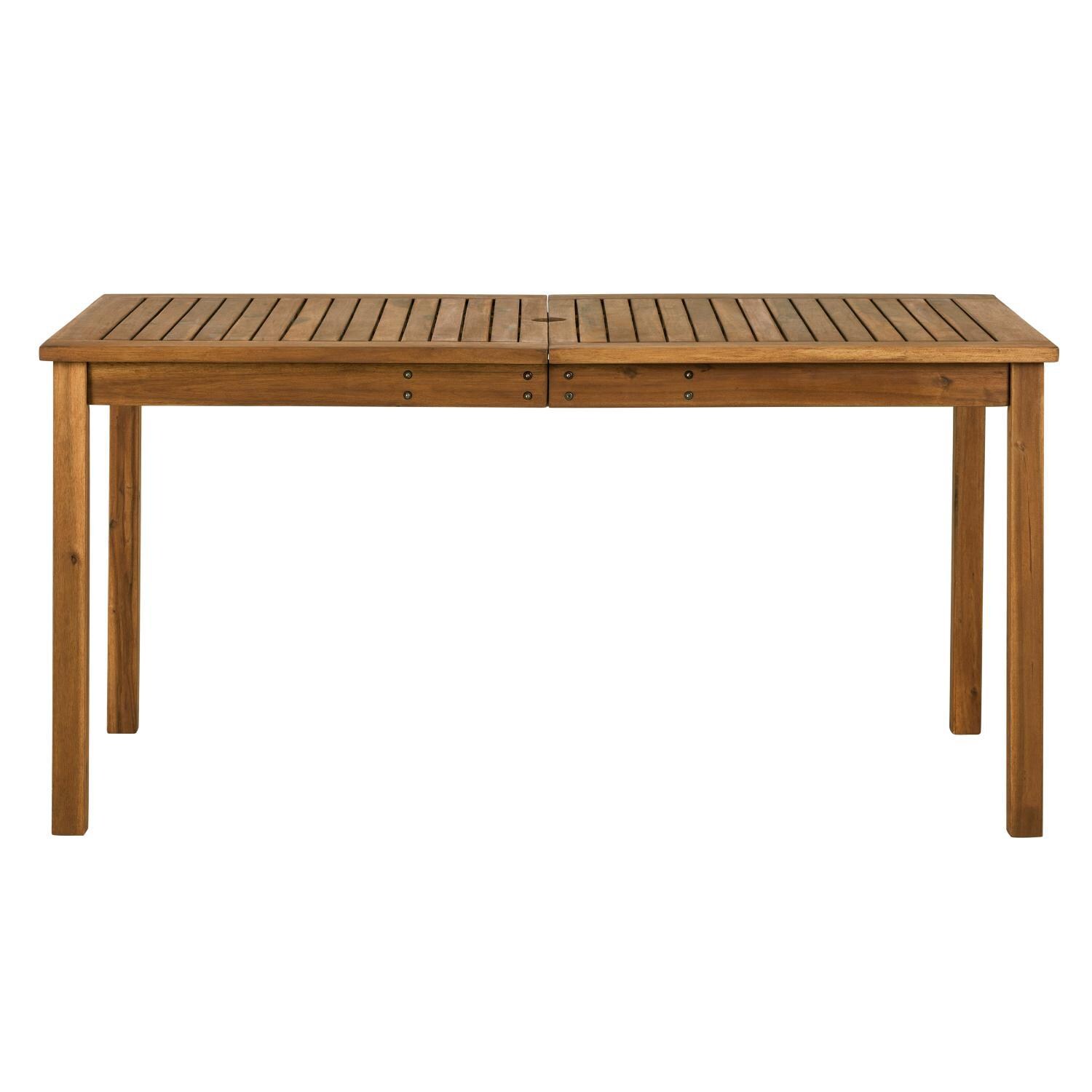 Ultimate Patio Camille Way 60 X 34 Inch Rectangular Brown Acacia Patio Dining Table - Front View thumbnail