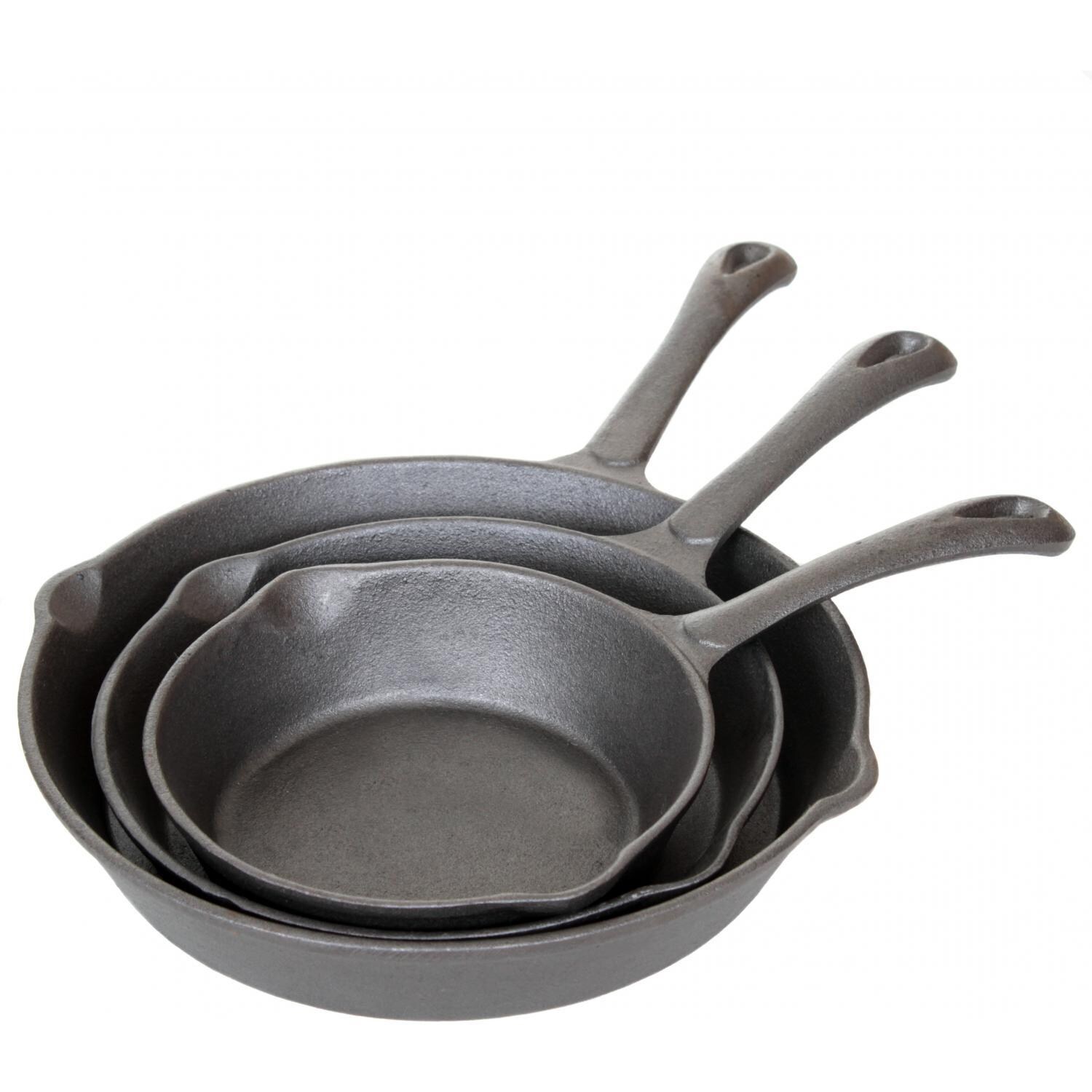 Cajun Classic 3-Piece Seasoned Cast Iron Skillet Set - GL10497S