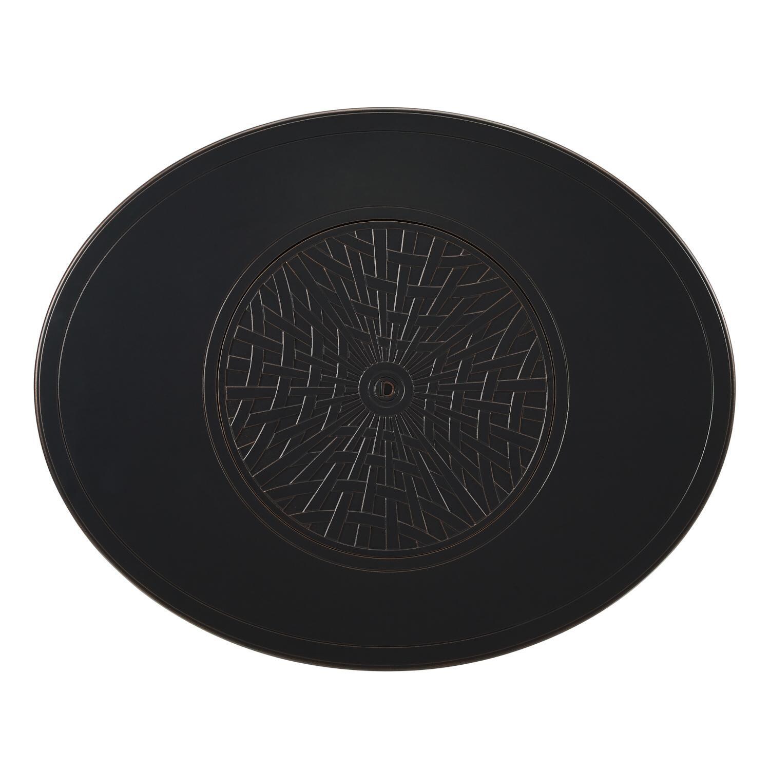 Ultimate Patio 63222-NG Palm Way 48-Inch Oval Aluminum Natural Gas Fire Pit - Top View thumbnail