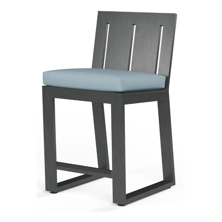 Redondo Aluminum Bar Stool w/ No Welt in Slate/Canvas Skyline by Sunset West - White Background thumbnail