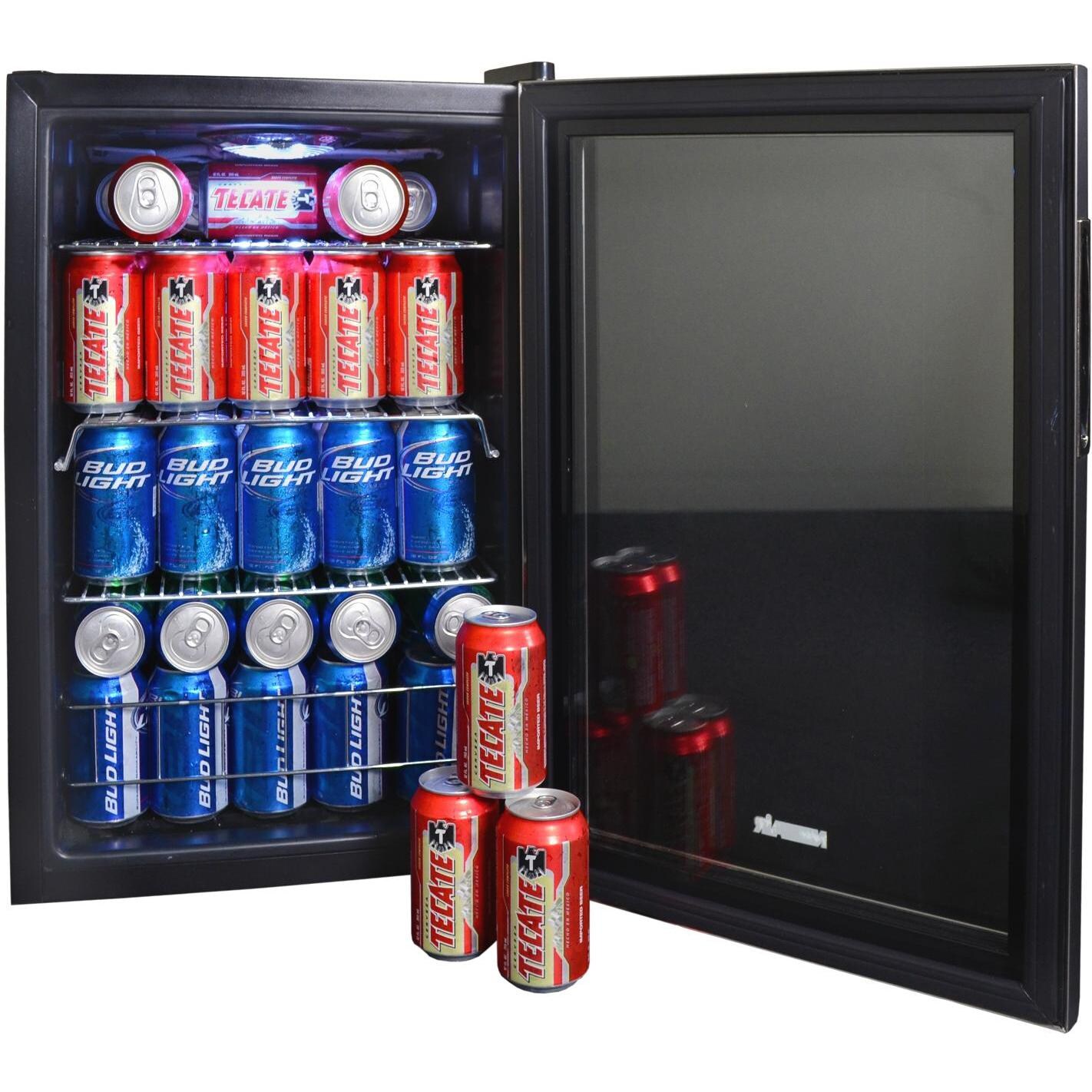 NewAir 2.2 Cu. Ft. / 84 Can Beverage Cooler - Stainless Steel - AB-850 - Door Open thumbnail
