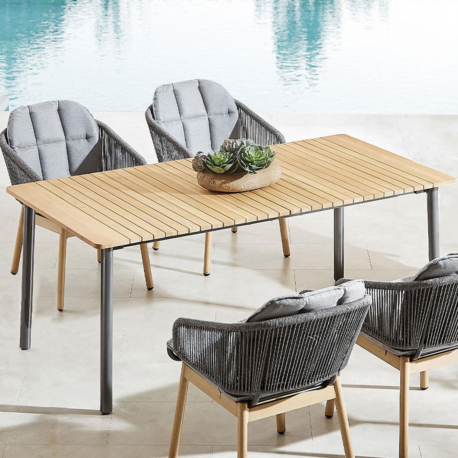 Lake Charles 71 Inch Aluminum Outdoor Dining Table by Lakeview Outdoor Designs