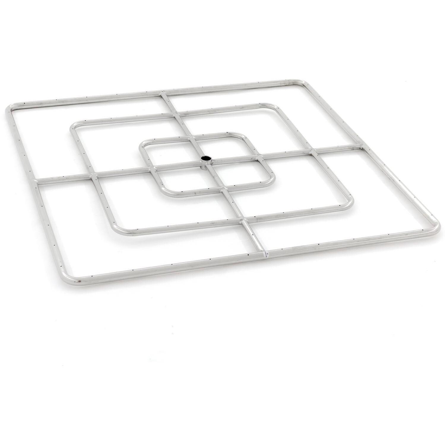 BBQGuys Signature 36-Inch Square Natural Gas Triple-Ring Burner - Stainless Steel