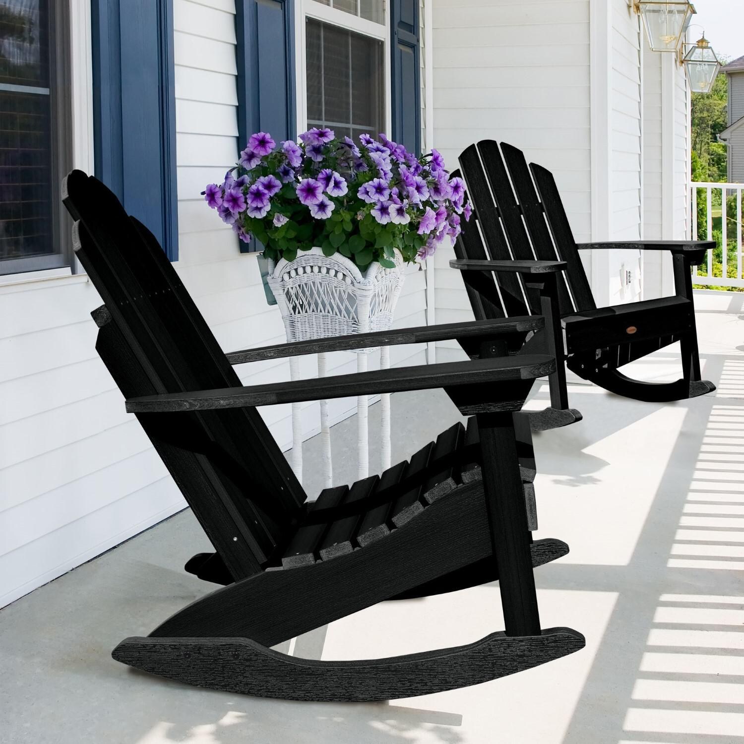 Lakeview Paradise Key Adirondack Rocking Chair - Black