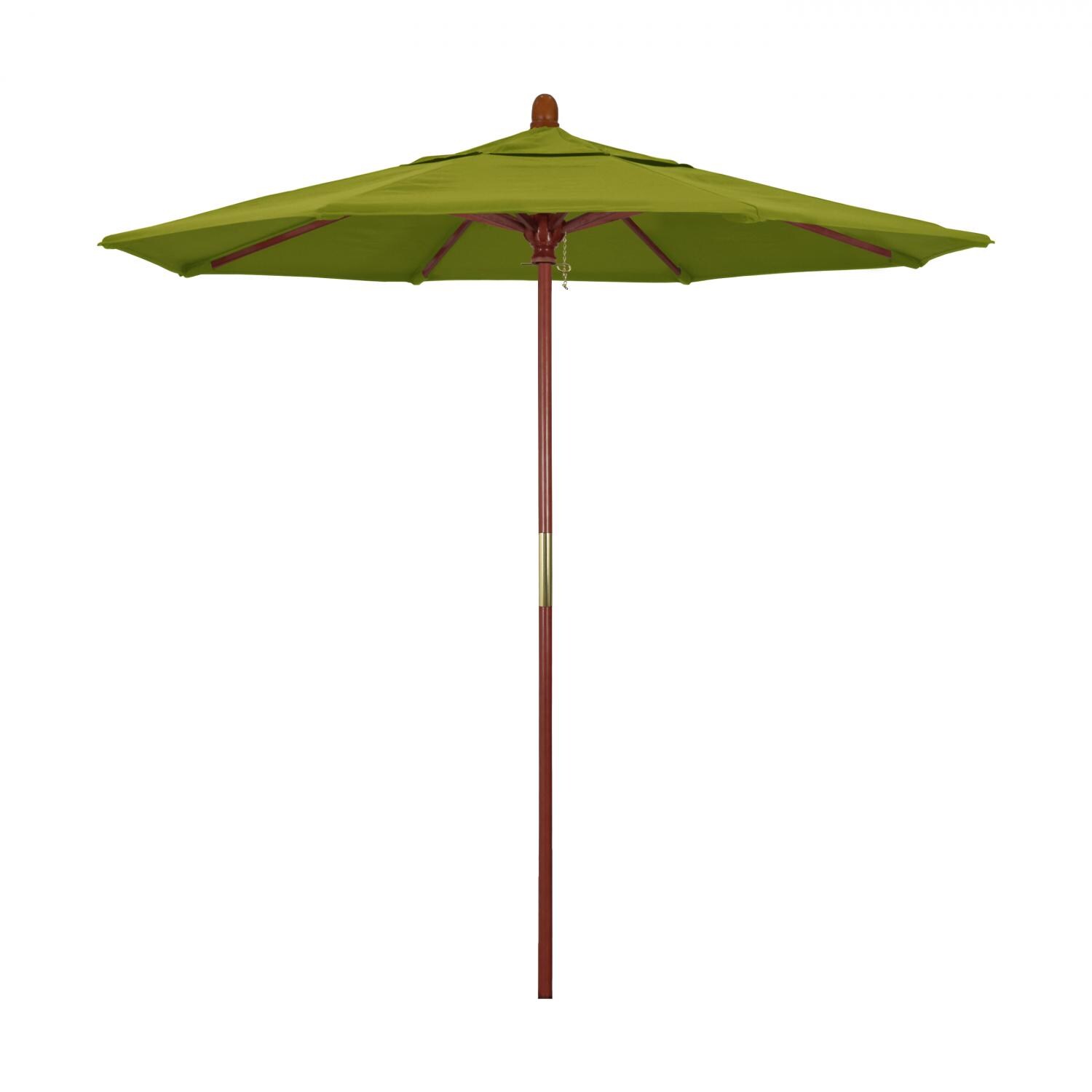 California Umbrella 7.5 Ft Octagonal Hardwood Patio Umbrella W/ Push Lift & Hardwood Ribs - Olefin Kiwi Canopy thumbnail