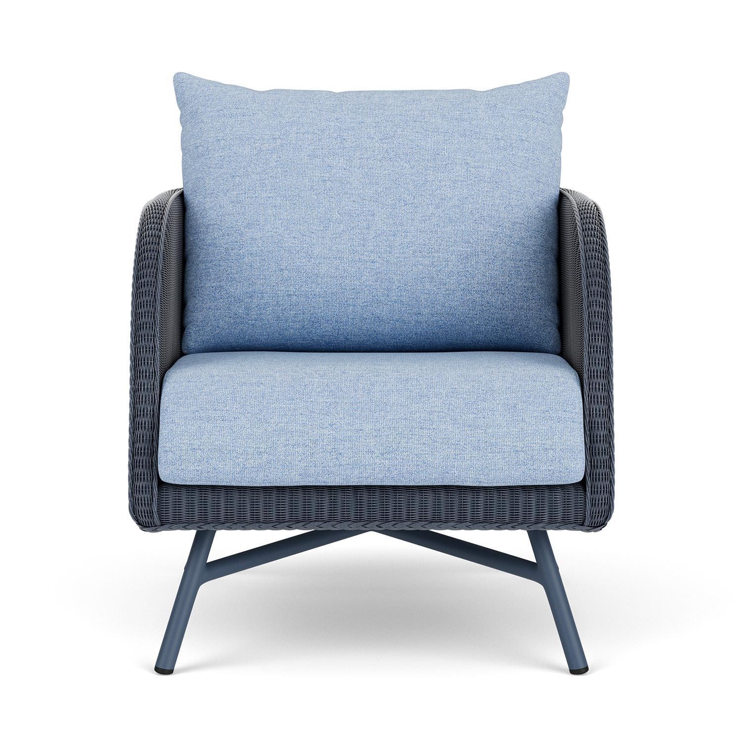 Lloyd Flanders Essence Lounge Chair W/Demo Skyway Fabric - Denim Blue Finish thumbnail