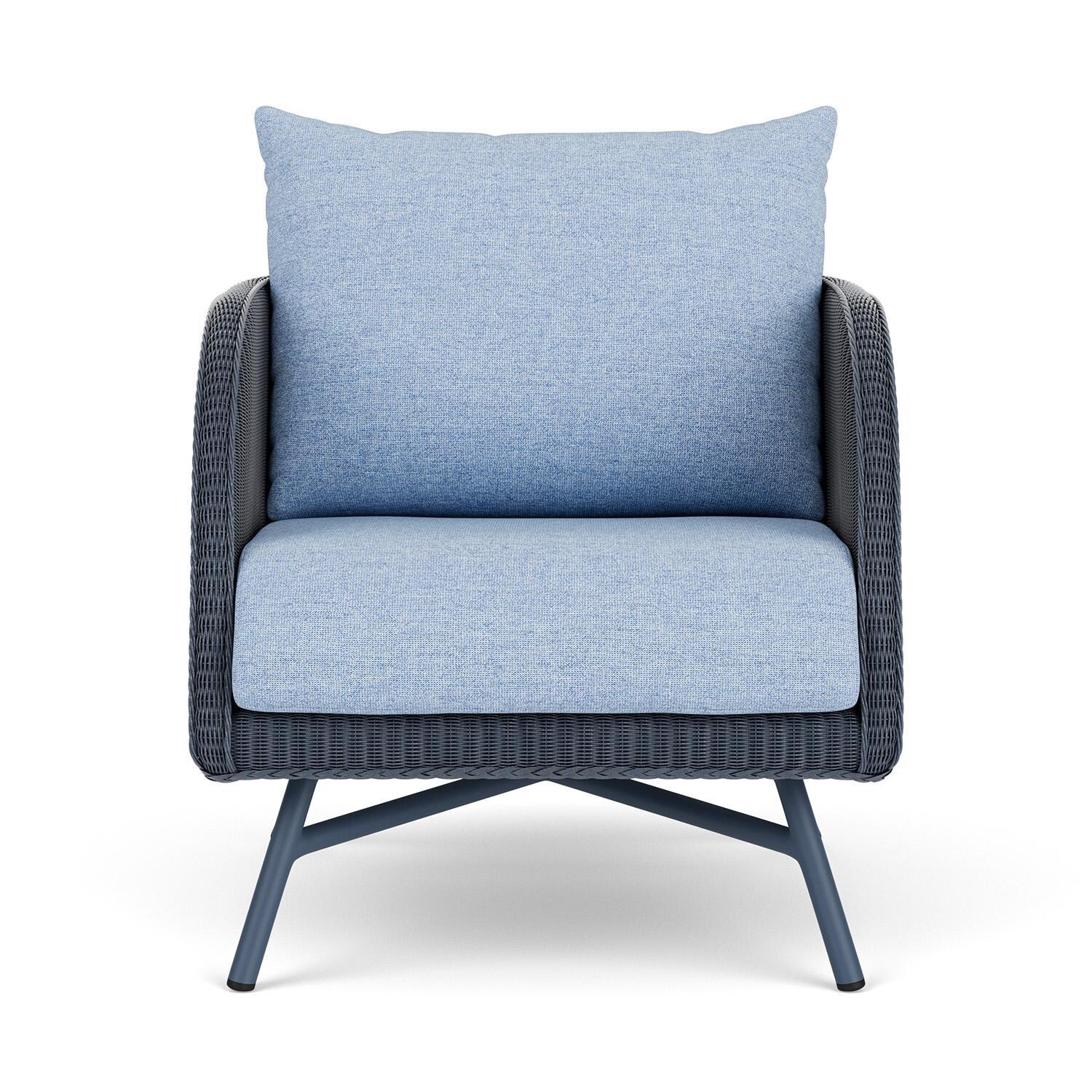 Lloyd Flanders Essence Lounge Chair W/Demo Skyway Fabric - Denim Blue Finish thumbnail