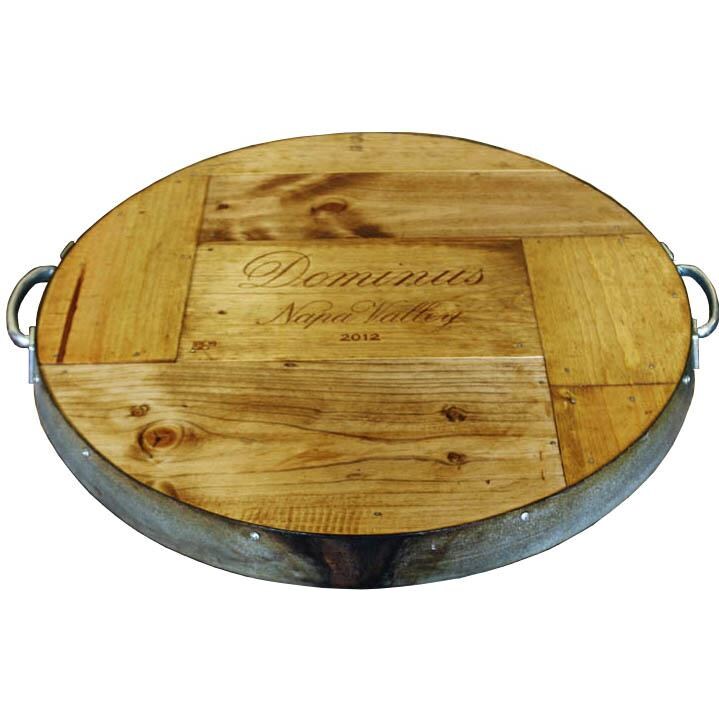 Vin De Flame Enthusiast 42-Inch Wine Barrel Fire Pit W/ 65,000 BTU Match Light Burner - Chat Height - Vintage Table Top - Vintage Wood Tray thumbnail