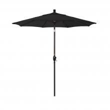 California Umbrella 7.5 Ft. Octagonal Aluminum Push Button Tilt Patio Umbrella W/ Crank Lift & Aluminum Ribs - Bronze Frame / Olefin Black Canopy