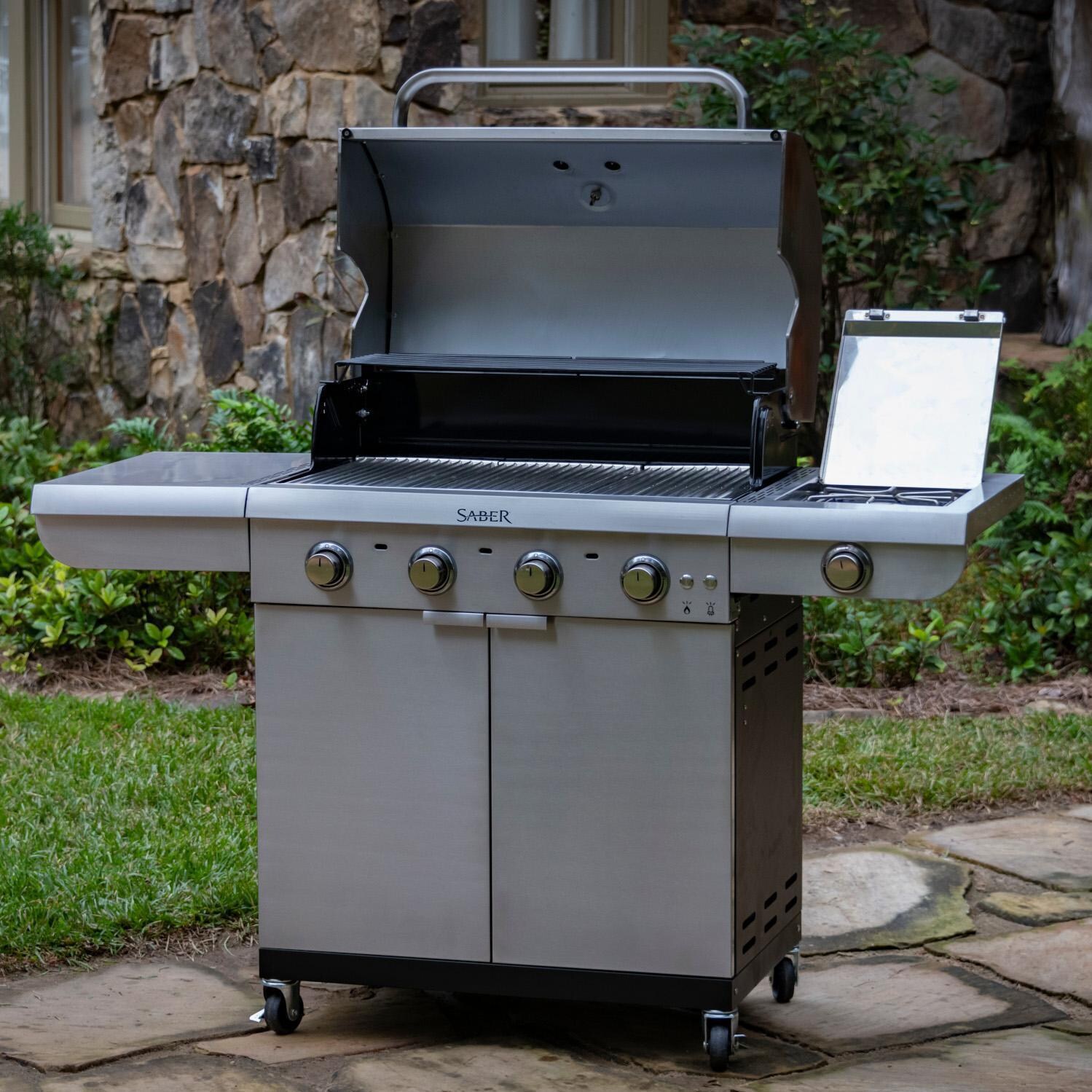 Saber Select R52SC0421 4-Burner 30-Inch Infrared Propane Gas Grill - Fully Open thumbnail