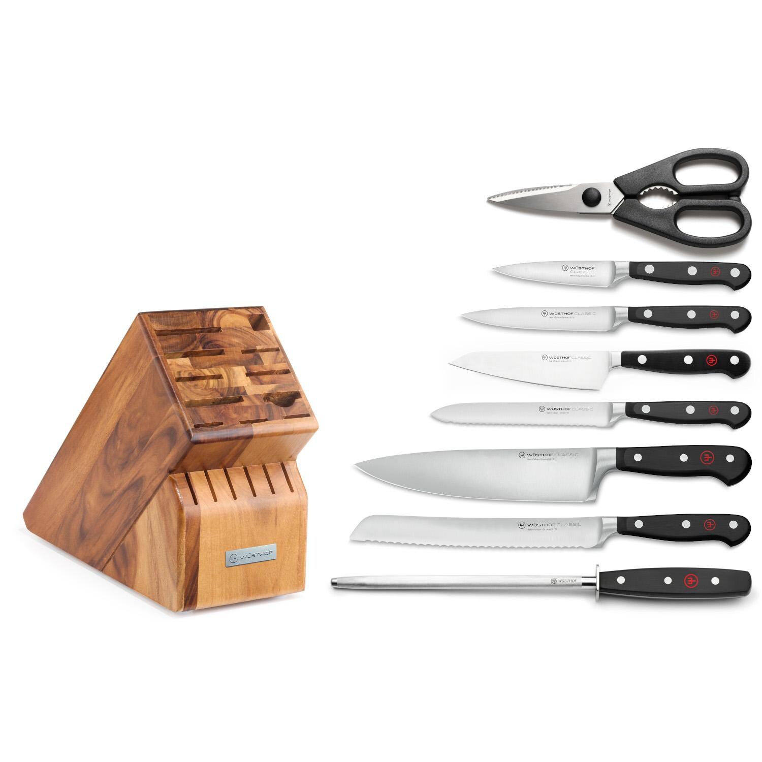 Wusthof Classic 9-Piece Acacia Knife Block Set - Components thumbnail