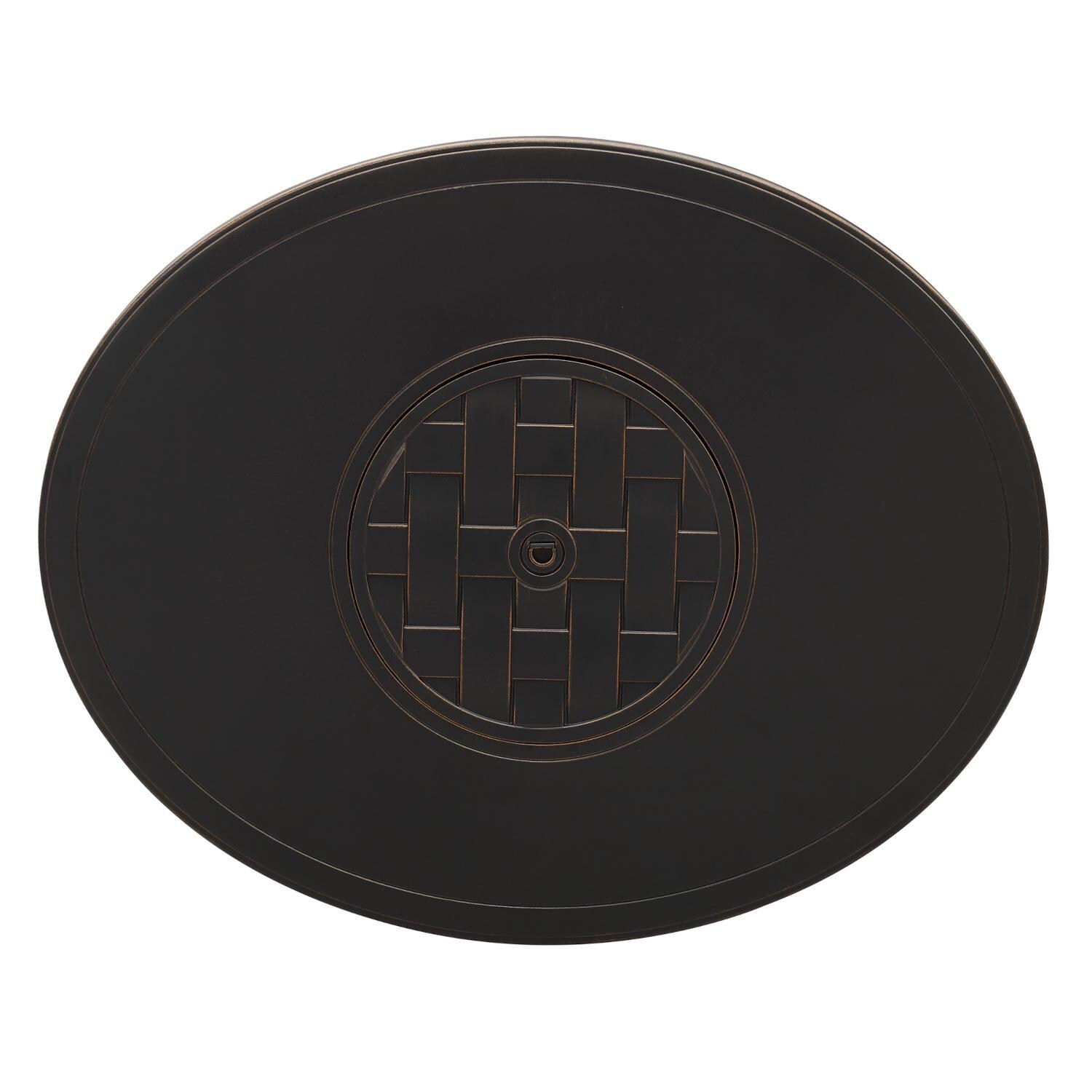 Ultimate Patio 63695 Magnolia Way 40-Inch Oval Aluminum Propane Gas Fire Pit - Top View thumbnail