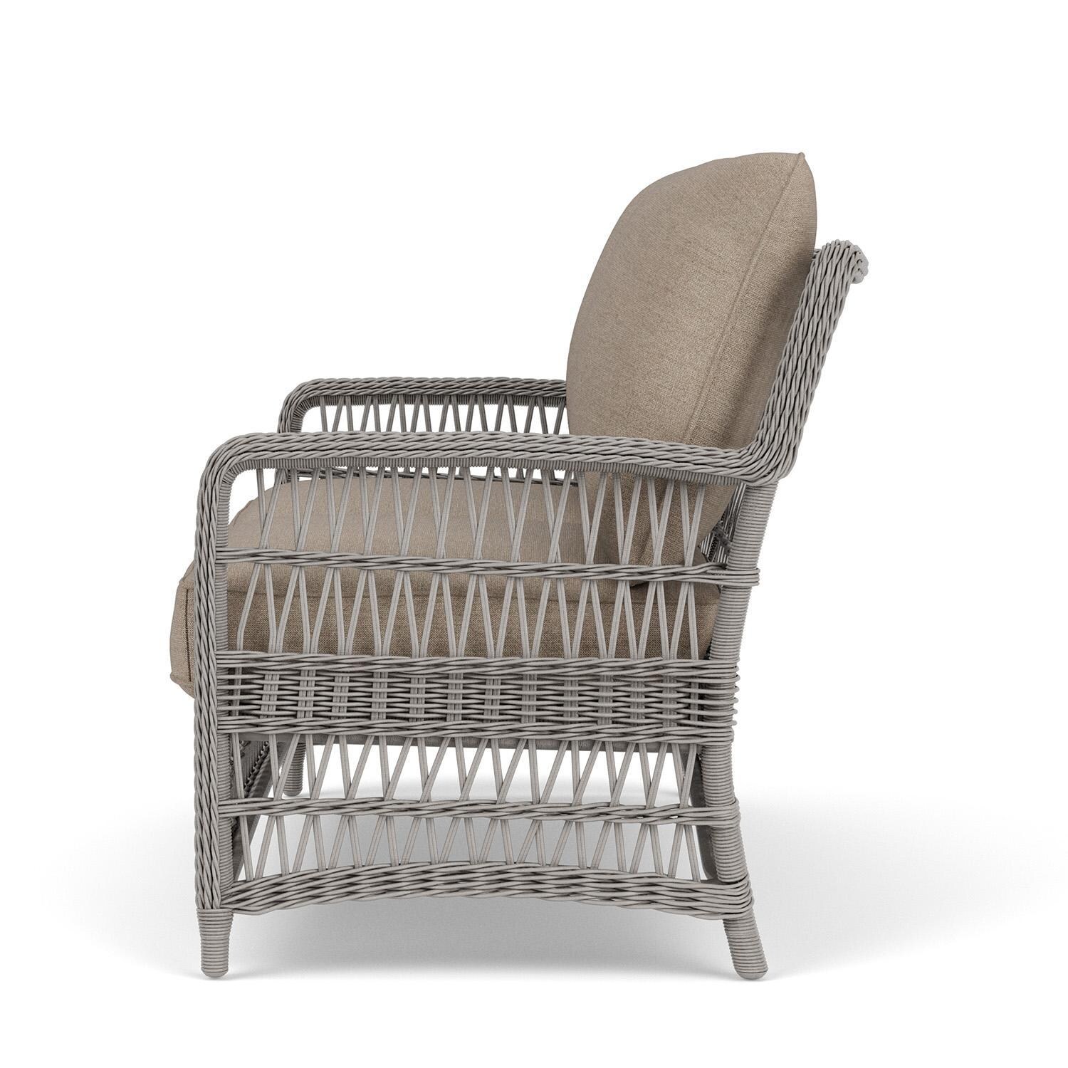 Lloyd Flanders Mackinac Loveseat in Putty Finish with Demo Oatmeal Fabric - Left Side thumbnail