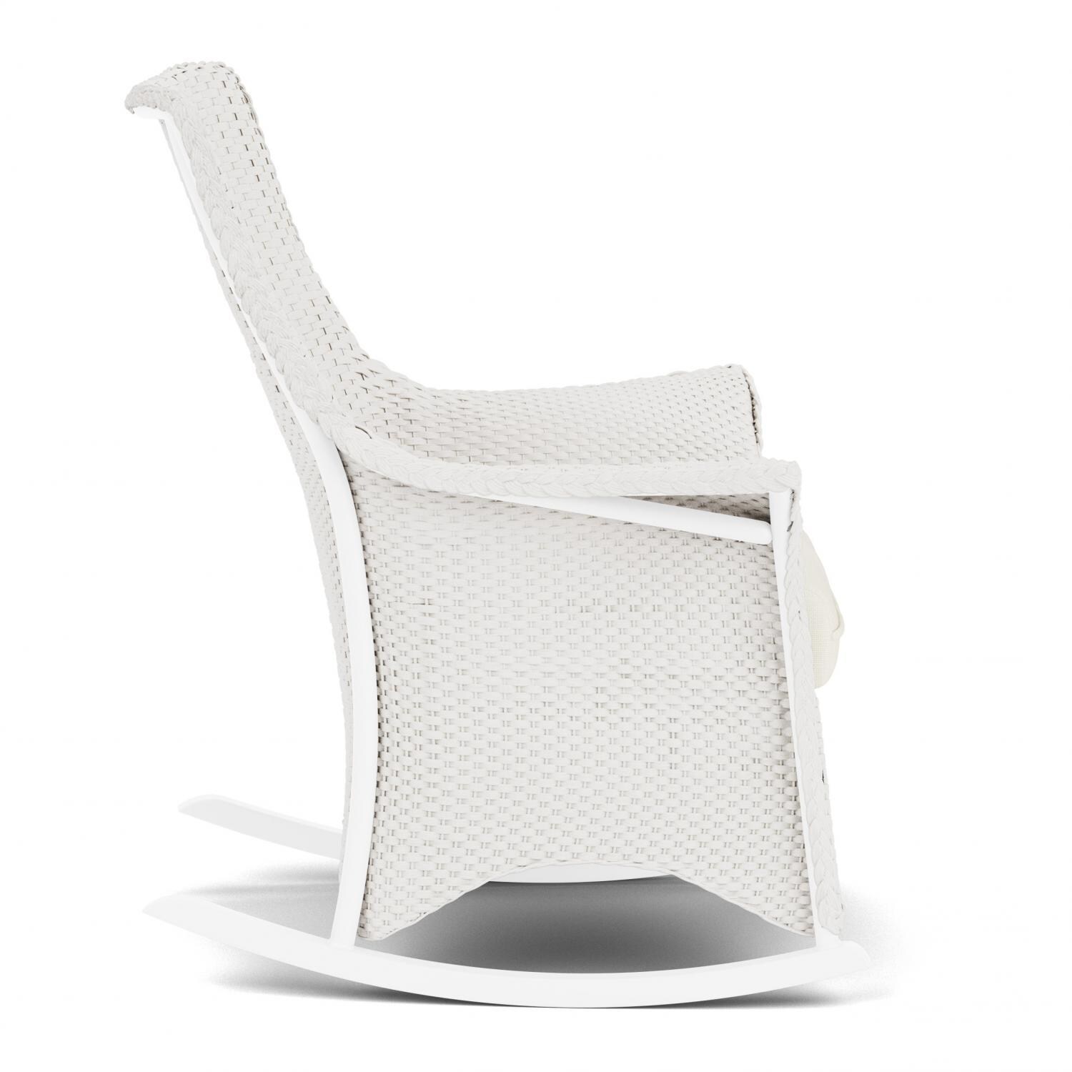Lloyd Flanders Mandalay Porch Rocker in White Finish with Sailcloth Salt fabric - Side thumbnail